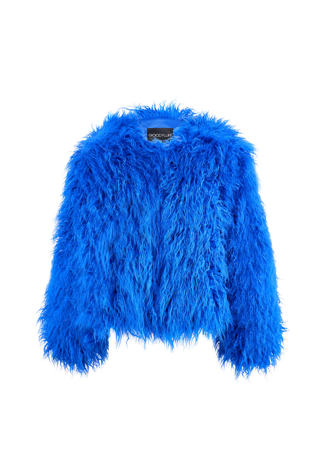 Good Fluff Faux Mongolian Jacket - Cobalt Blue