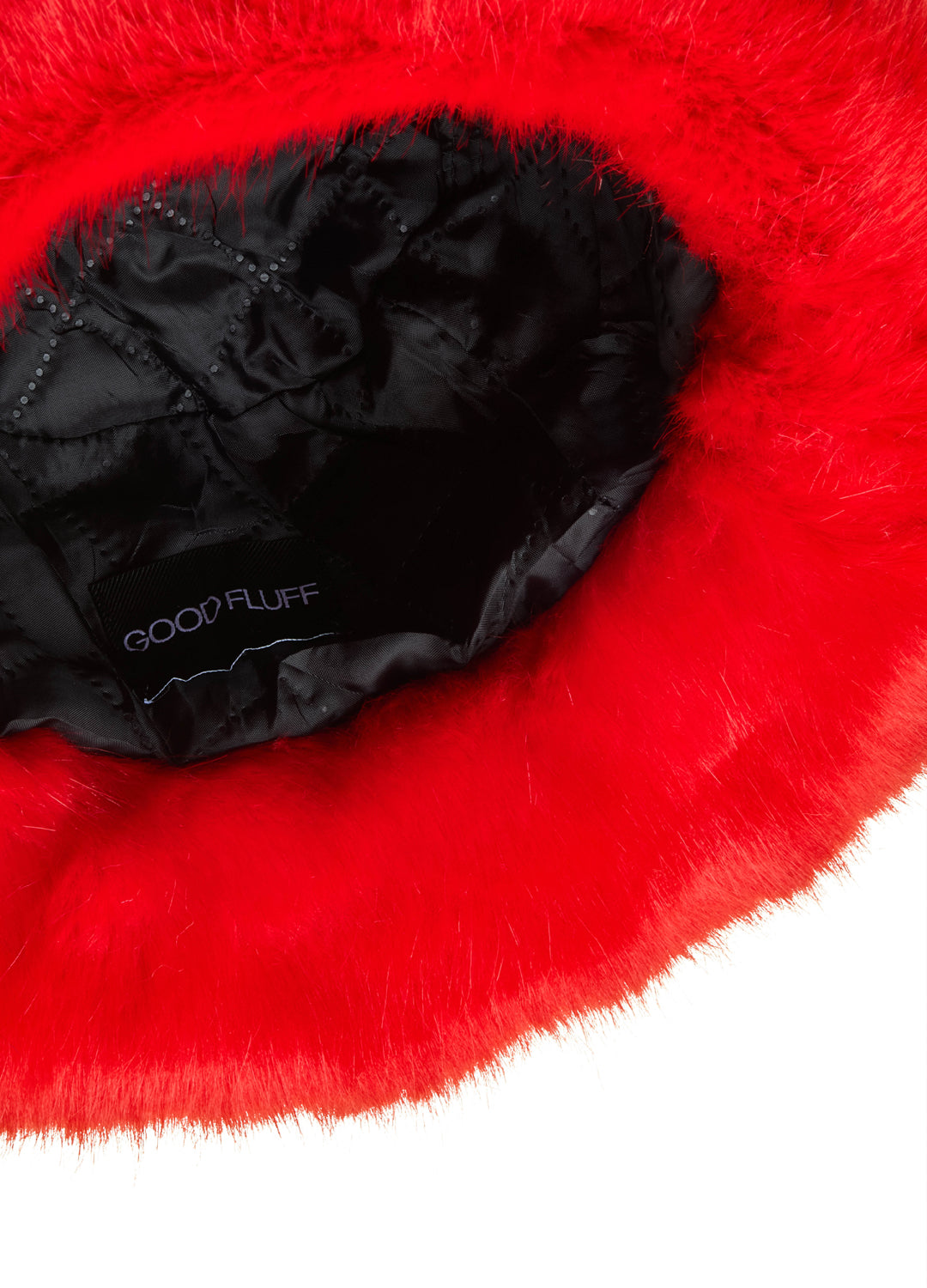Good Fluff Faux Fur Long Fluffy Bucket Hat - Bright Red
