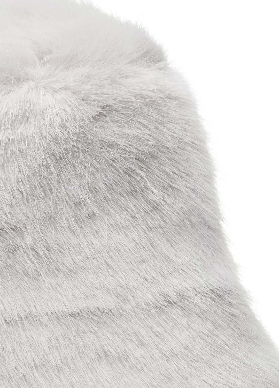 Good Fluff Faux Fur Long Fluffy Bucket Hat - Light Grey