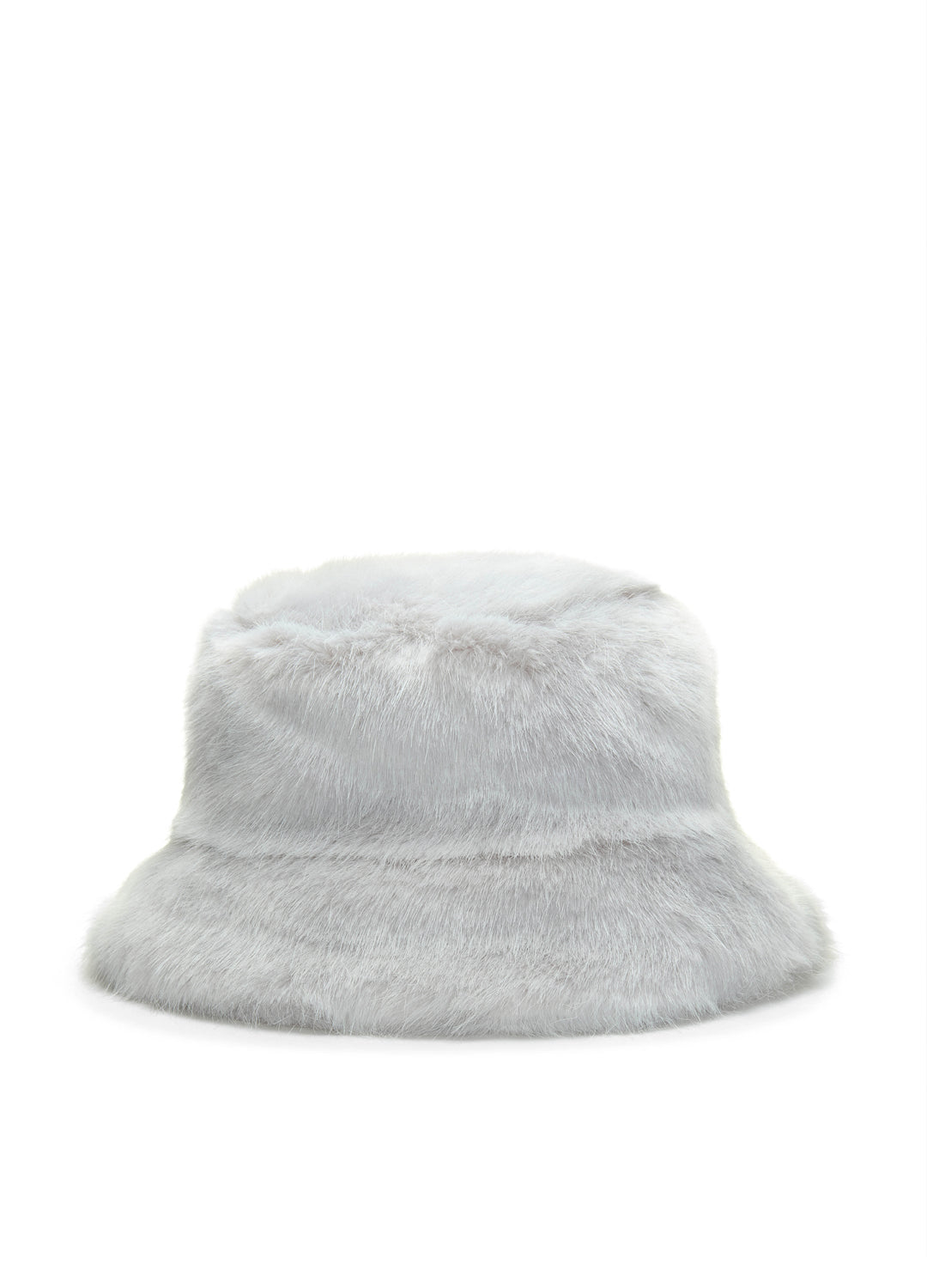 Good Fluff Faux Fur Long Fluffy Bucket Hat - Light Grey
