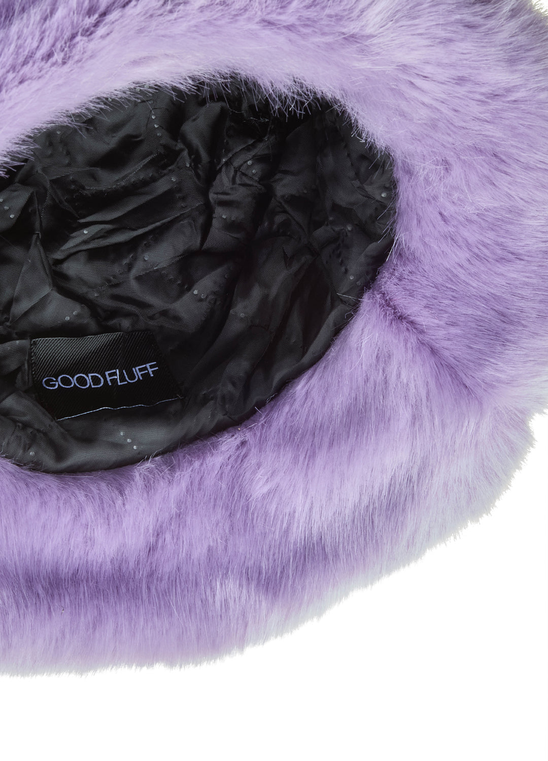 Good Fluff Faux Fur Long Fluffy Bucket Hat - Light Purple