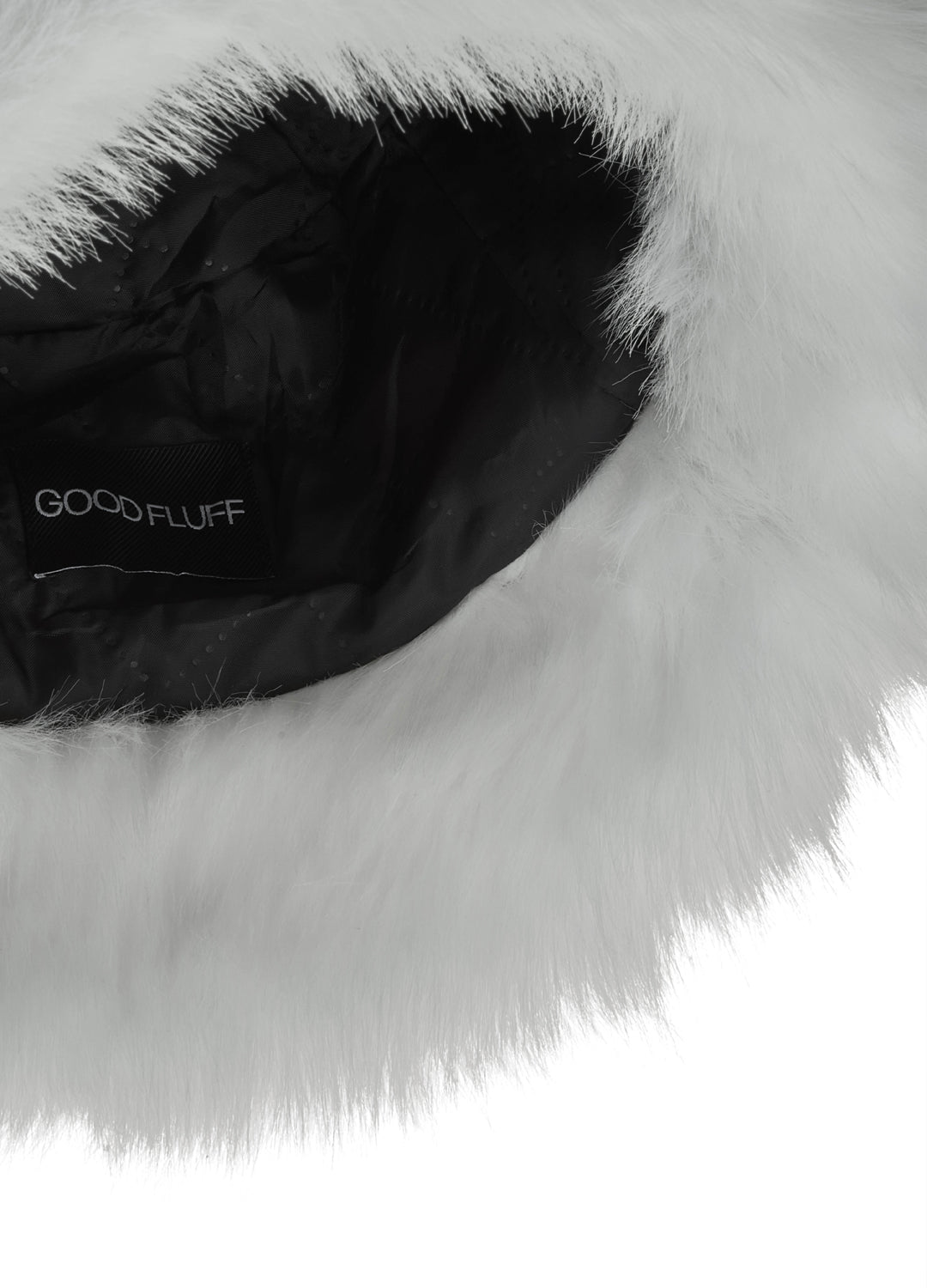 Good Fluff Faux Fur Long Fluffy Bucket Hat - White