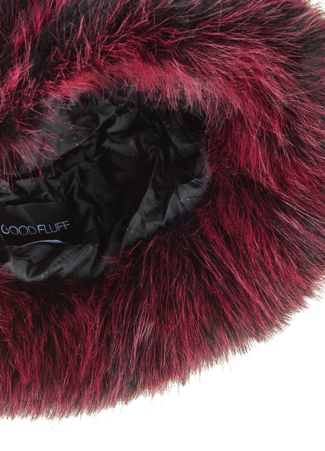 Good Fluff Faux Fur Long Fluffy Bucket Hat - Burgundy Tip
