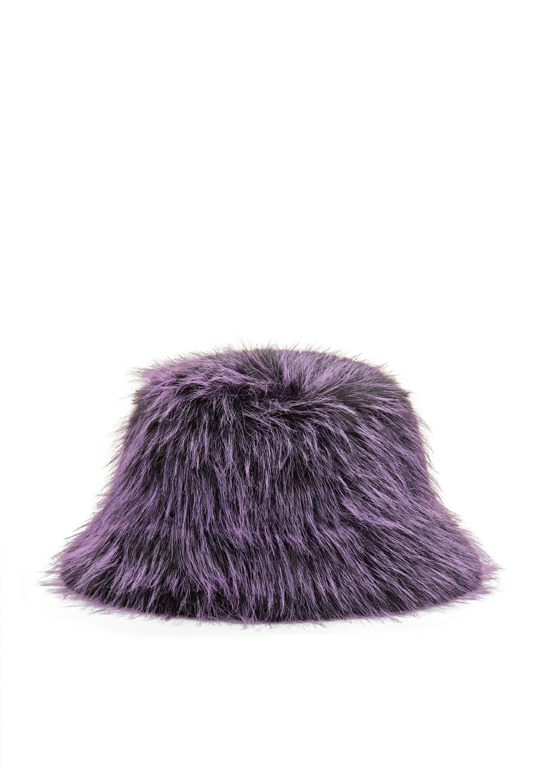 Good Fluff Faux Fur Long Fluffy Bucket Hat  - Purple Tip