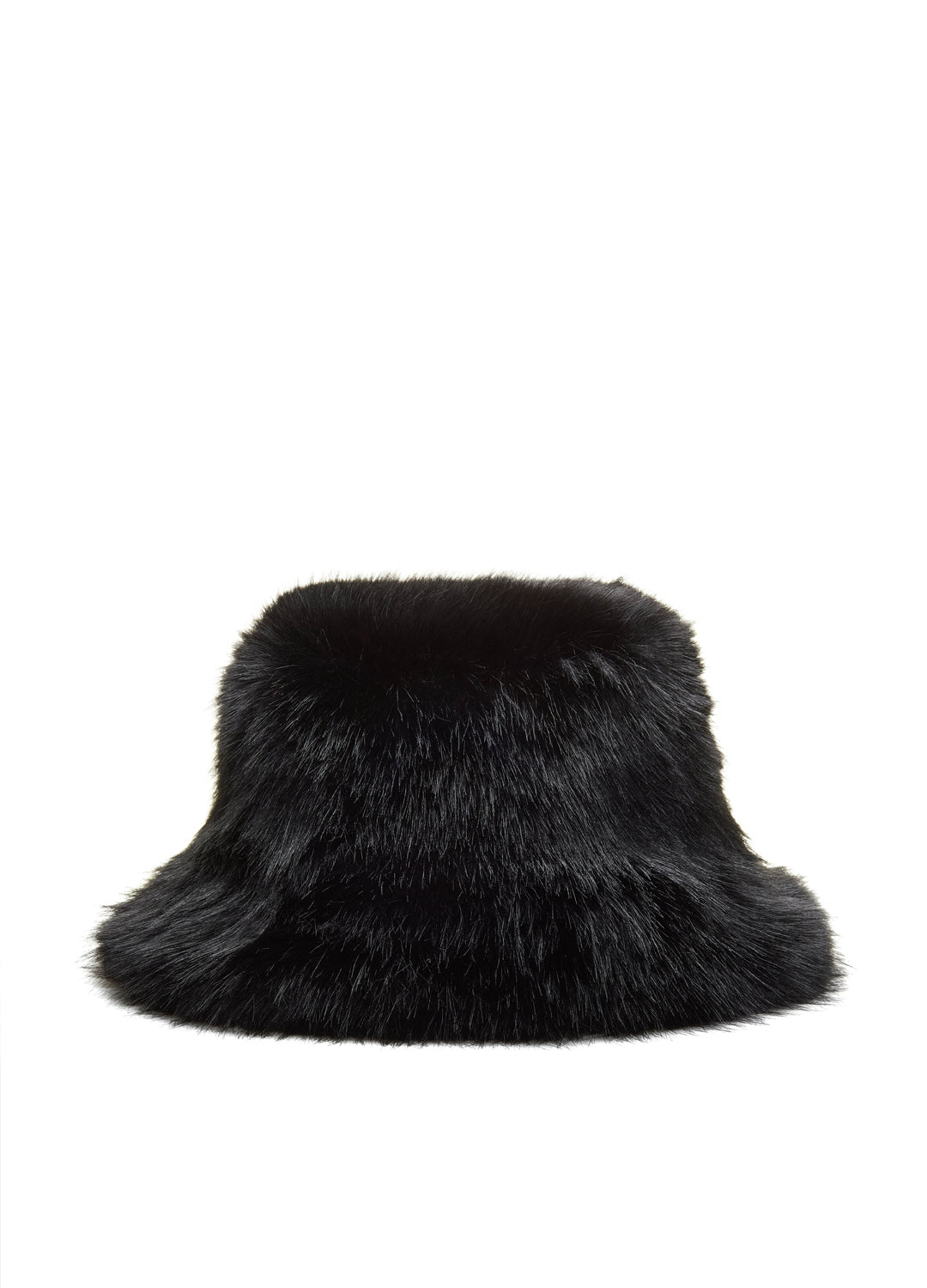 Good Fluff Faux Fur Long Fluffy Bucket Hat  - Black