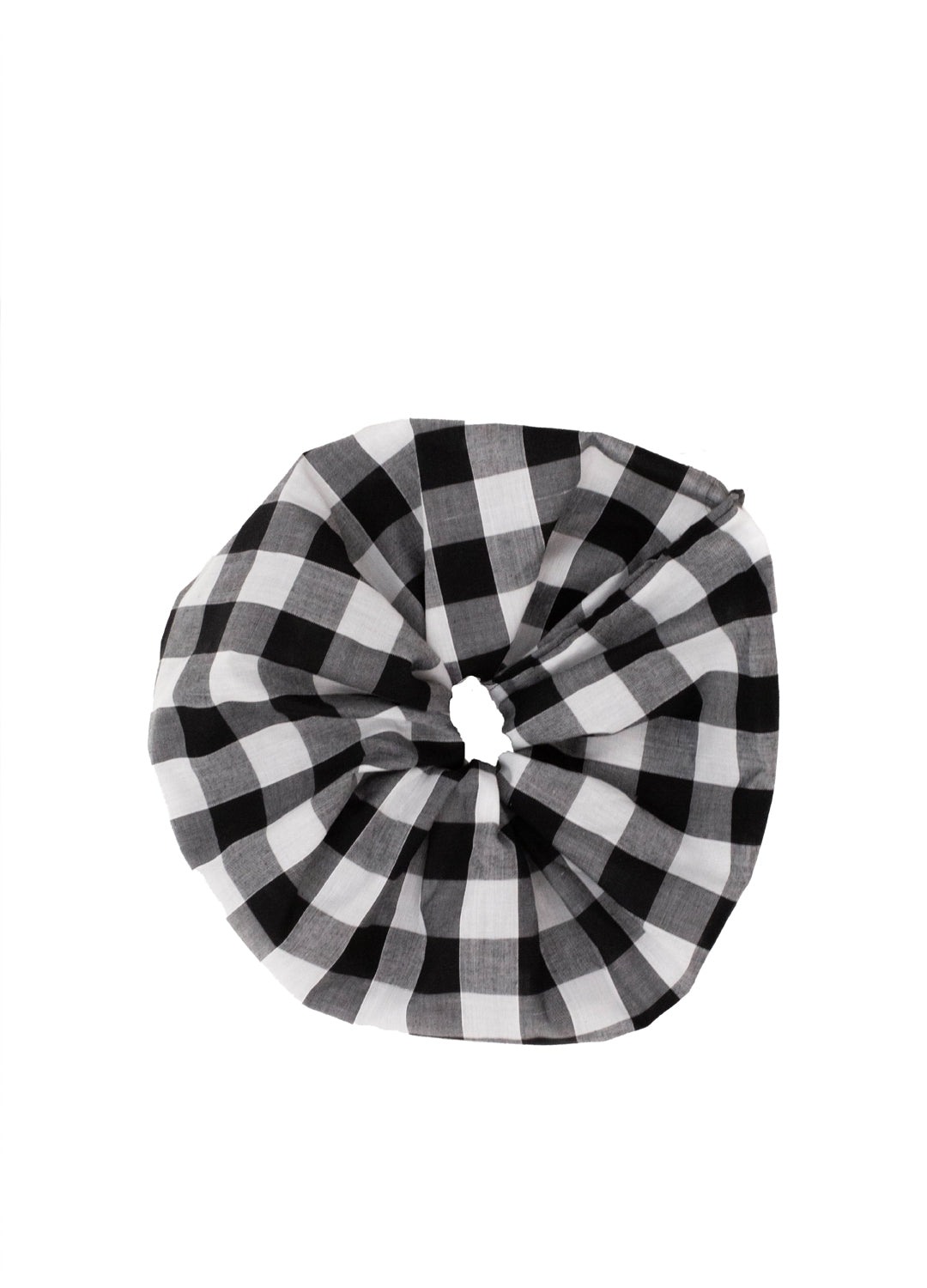 Delphi Eva Gingham Scrunchie - Black & White