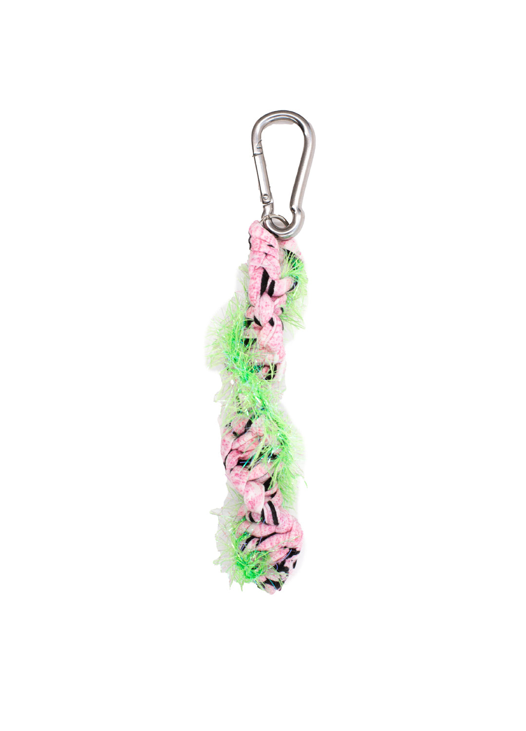 Sloe Mosey Rope Bag Charm - Pink + Neon Green