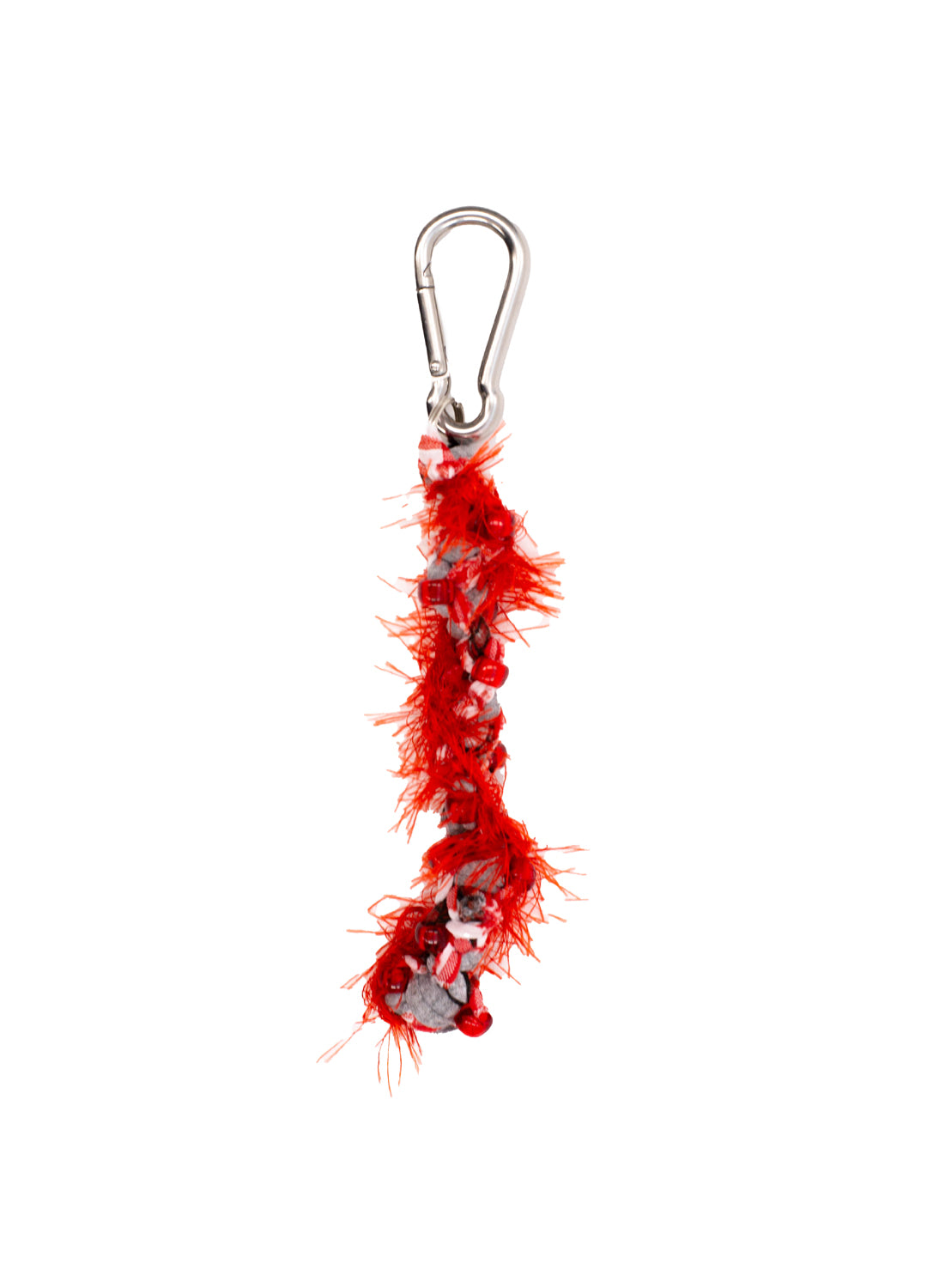 Sloe Mosey Rope Bag Charm - Grey + Red