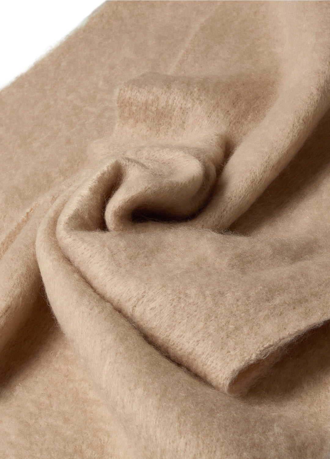 Close-up of beige oat fabric with a soft texture