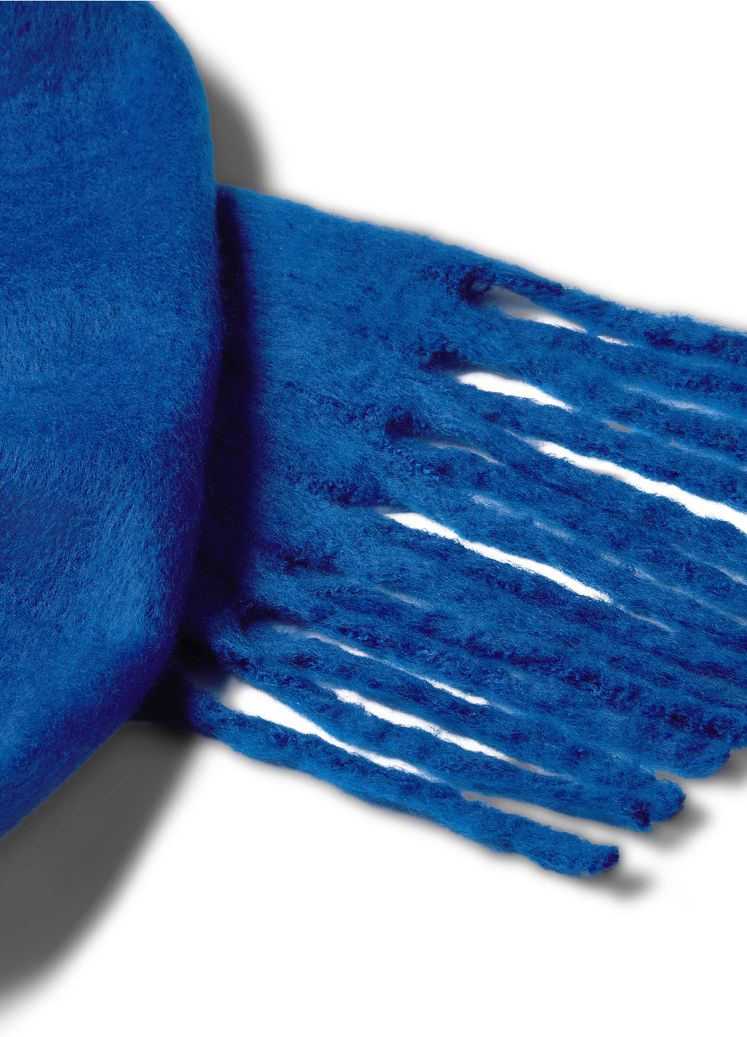 Blue textured scarf on a white background