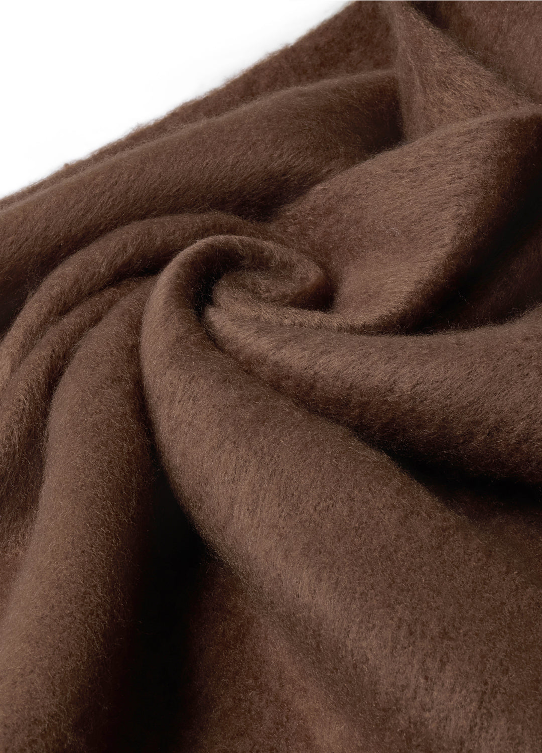 Close-up of chocolate brown fabric with a soft texture