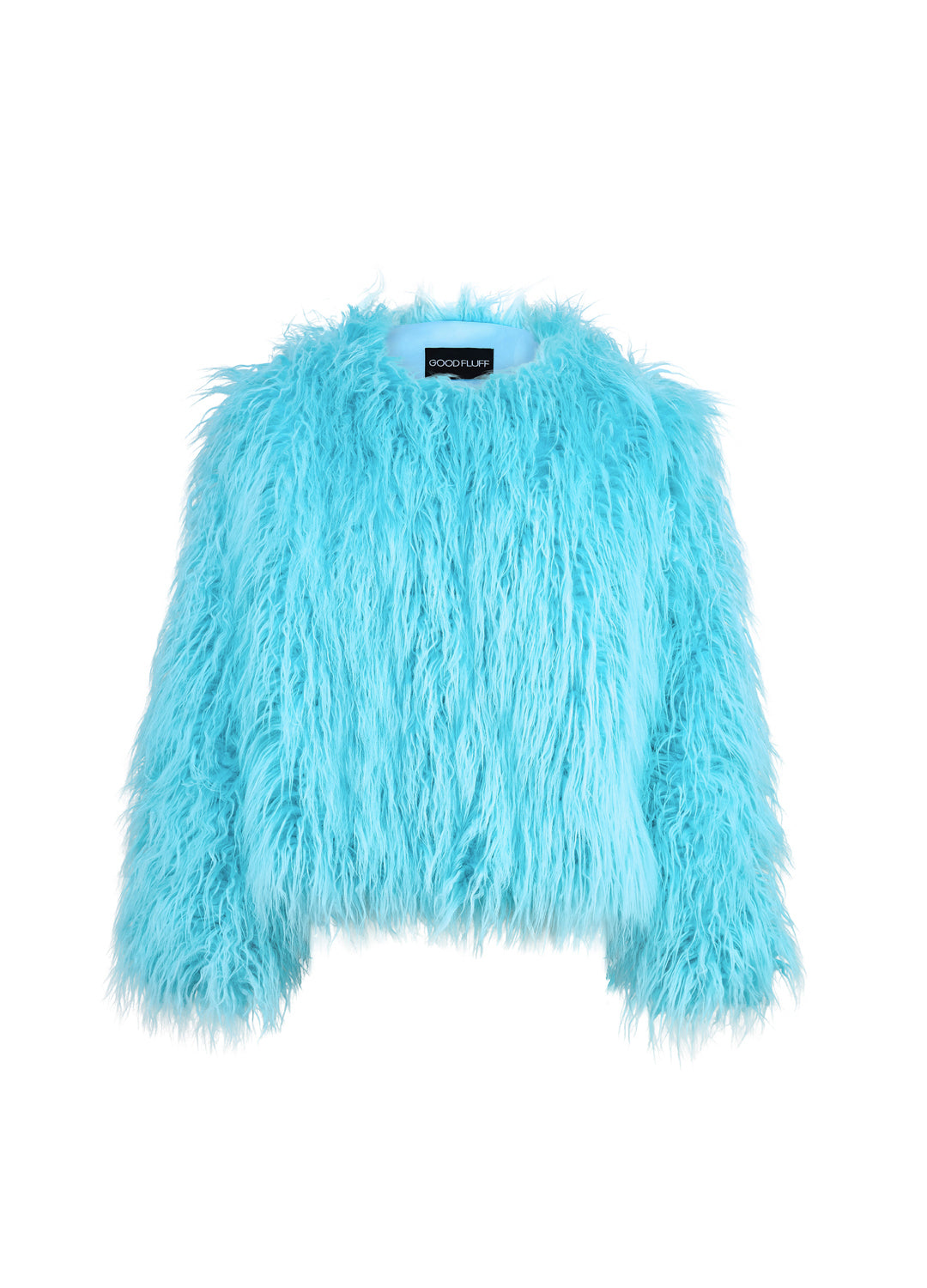 Good Fluff Faux Mongolian Jacket - Turquoise Shaggy