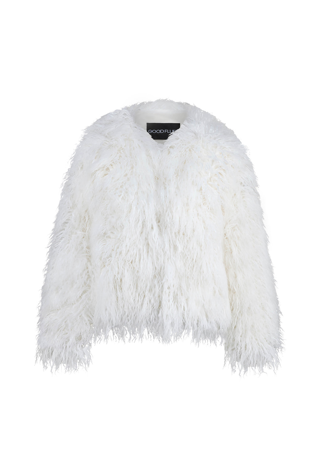 Good Fluff Faux Mongolian Jacket - White