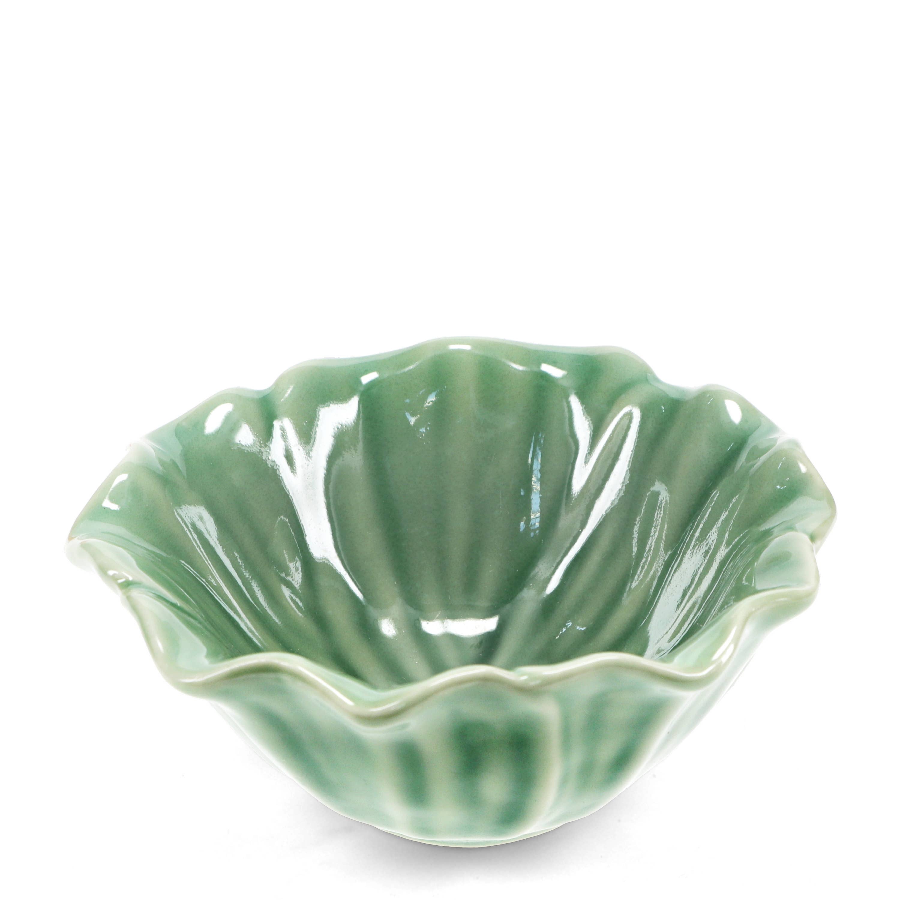 Ceramic flower bowl 13cm - Green