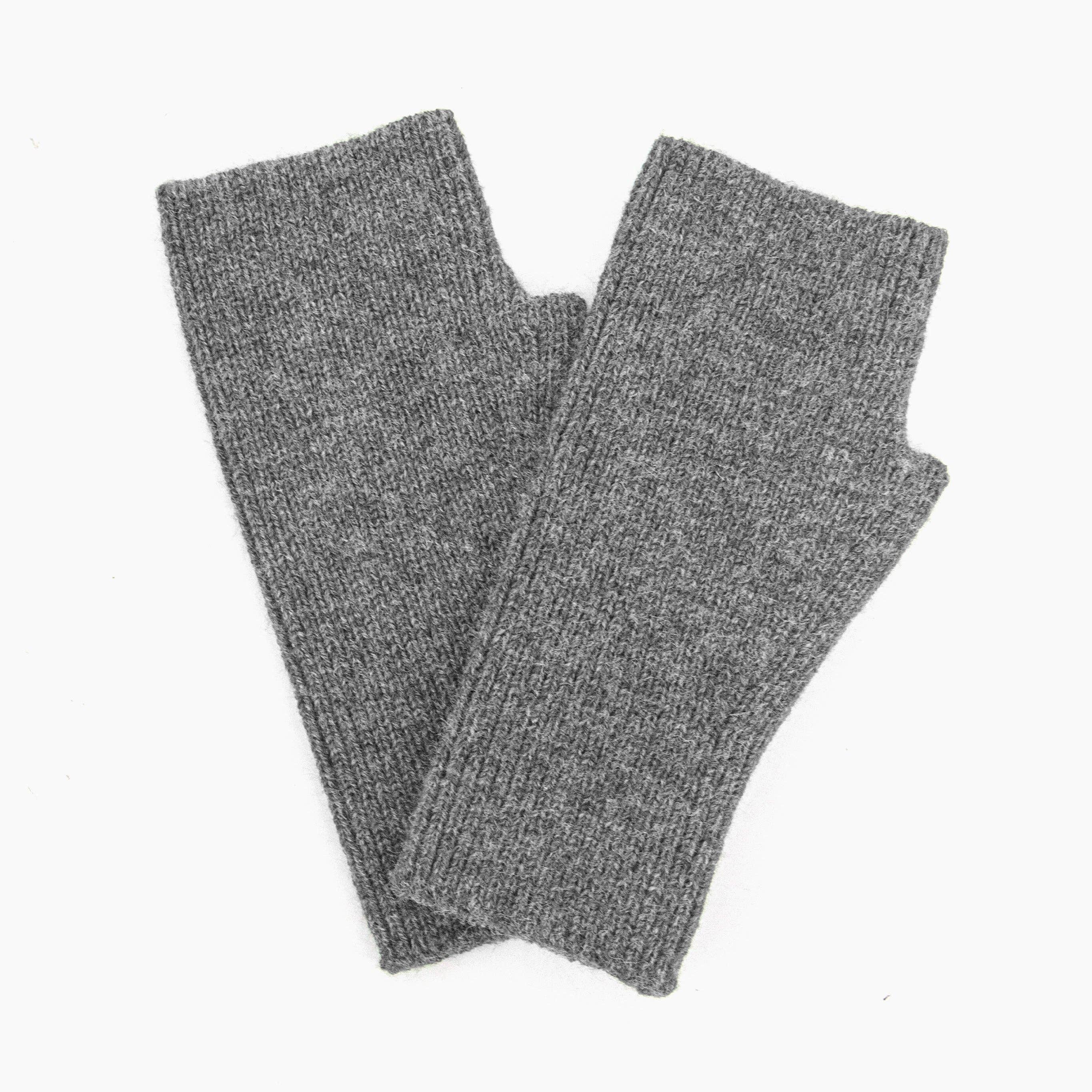 Knitted Wrist Warmers - Dark Grey