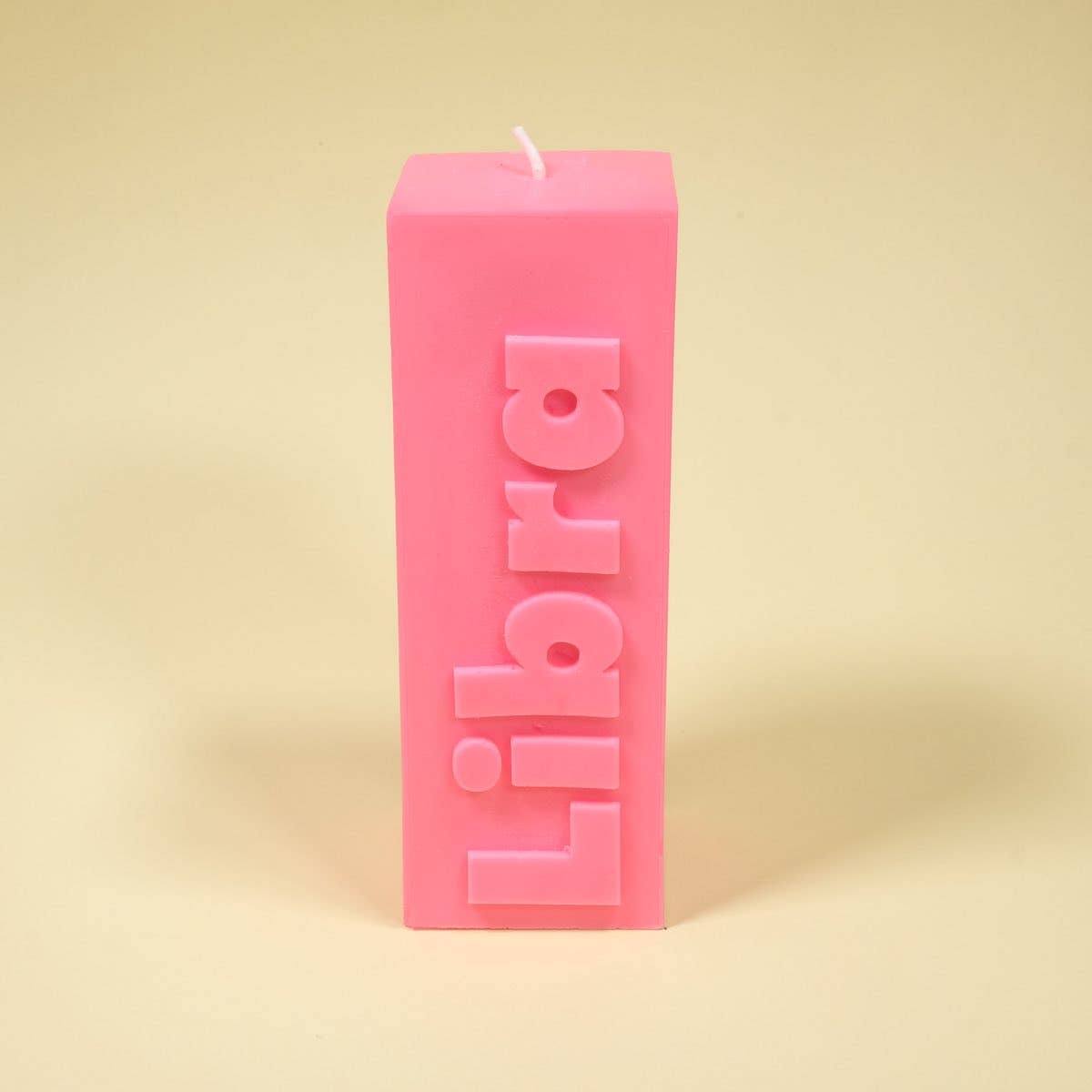 'Libra' Slogan Zodiac Block Pillar Candle