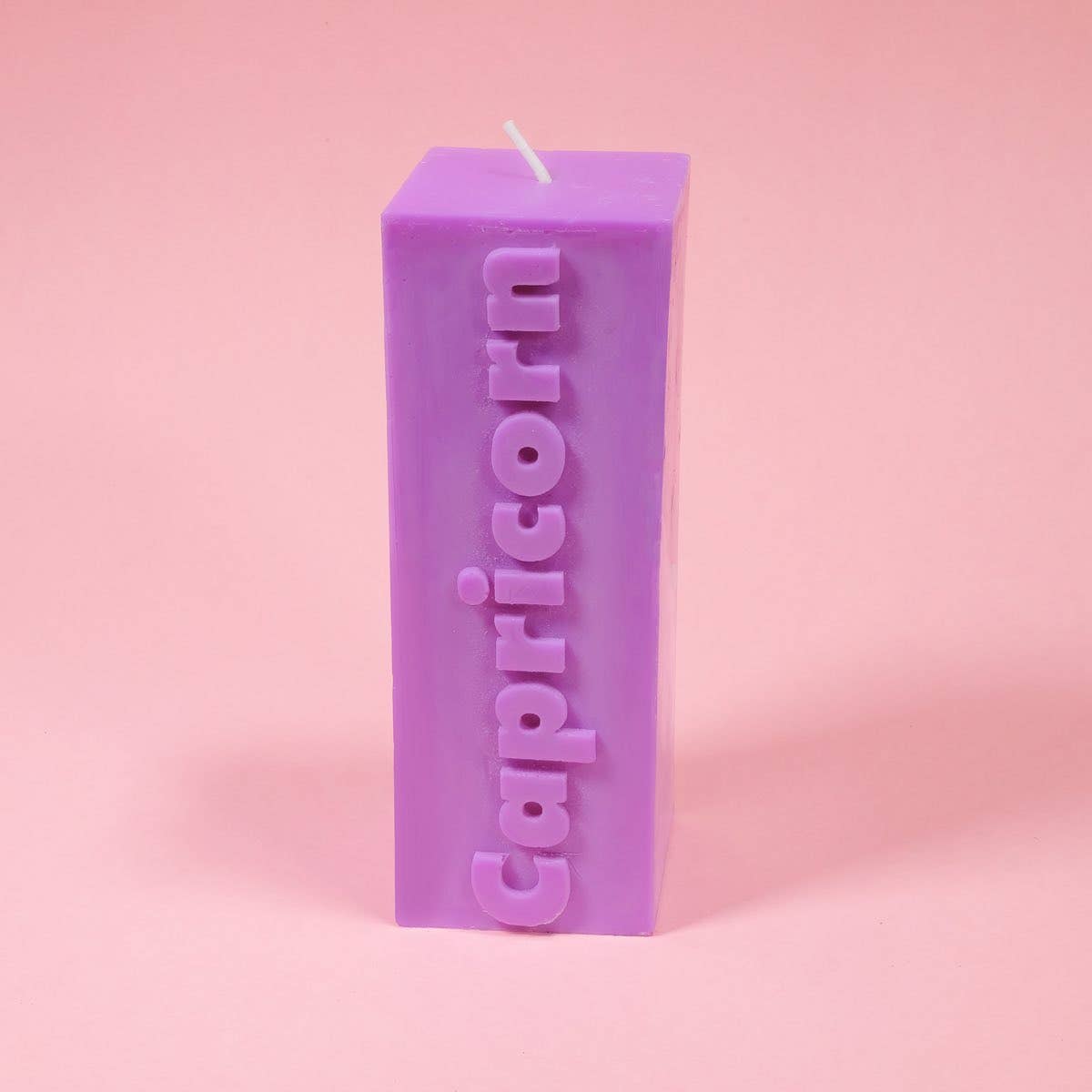 'Capricorn' Slogan Zodiac Block Pillar Candle