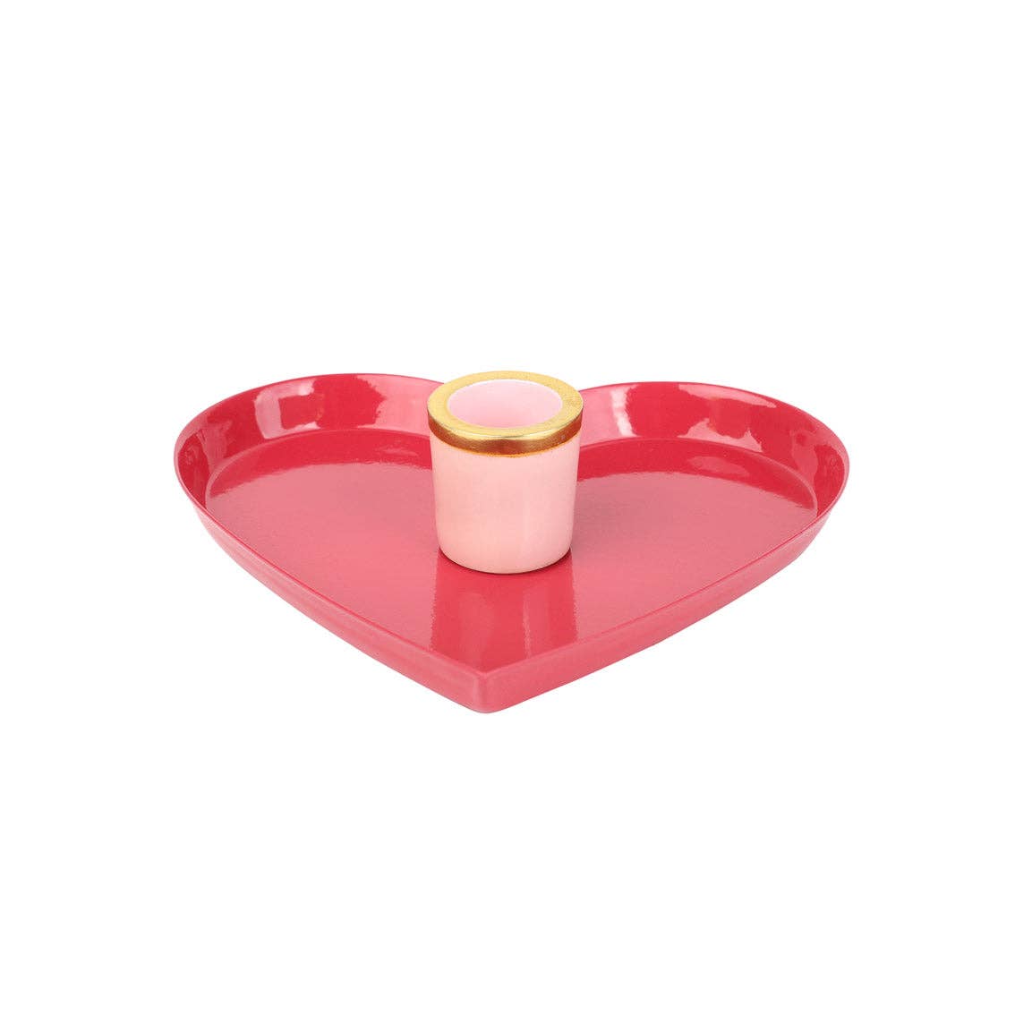 Enamel Heart Candle Holder