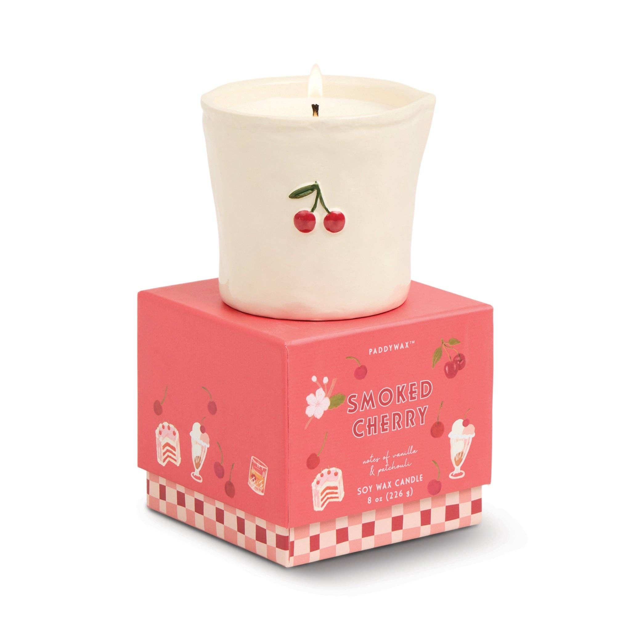 Paddywax Smoked Cherry Ceramic Soy Wax Candle