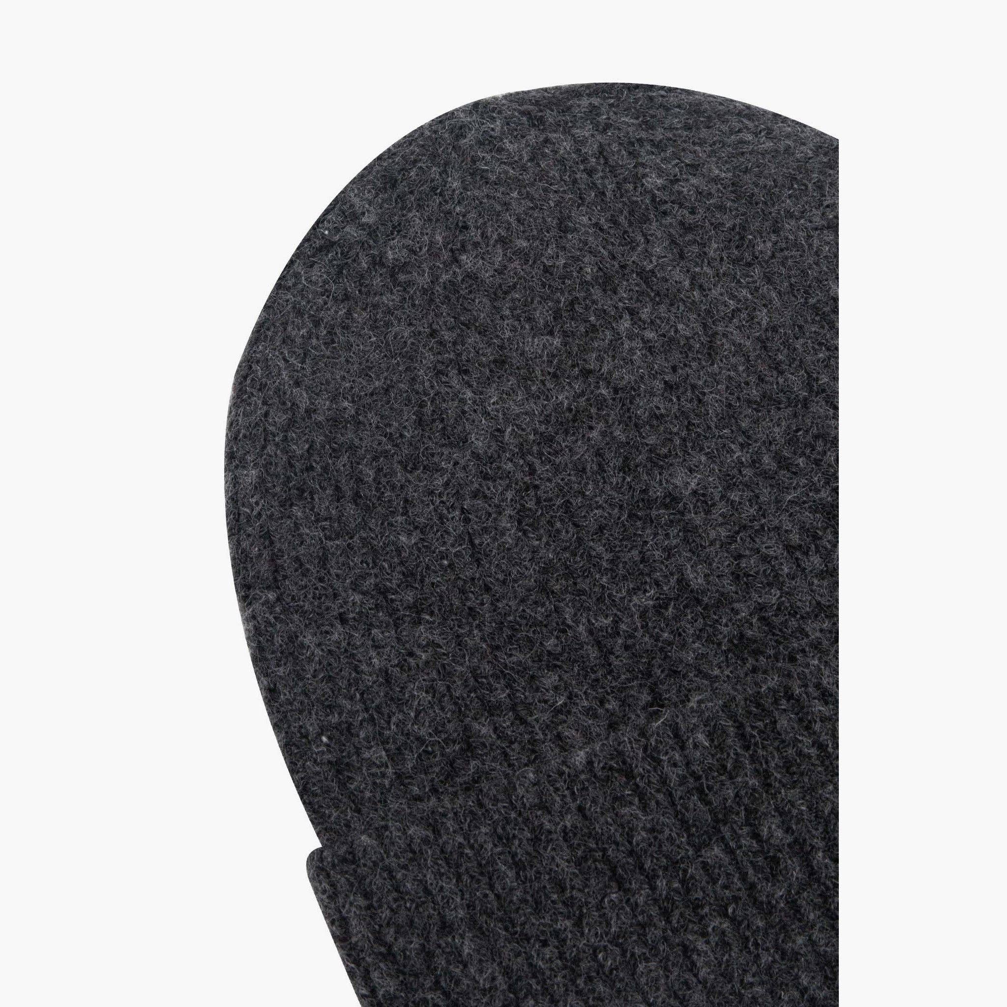 Wool Blend Beanie Hat - Dark Grey