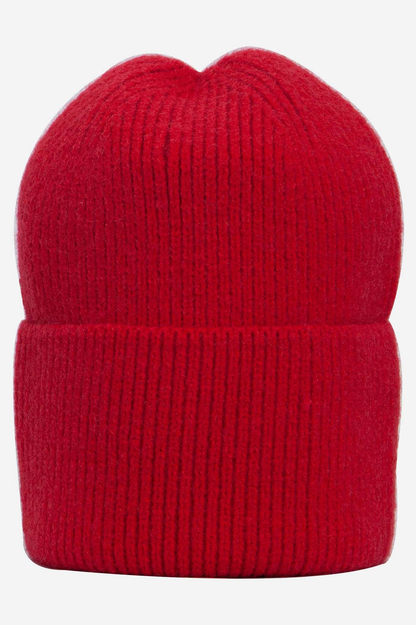Ribbed Beanie Hat - Red
