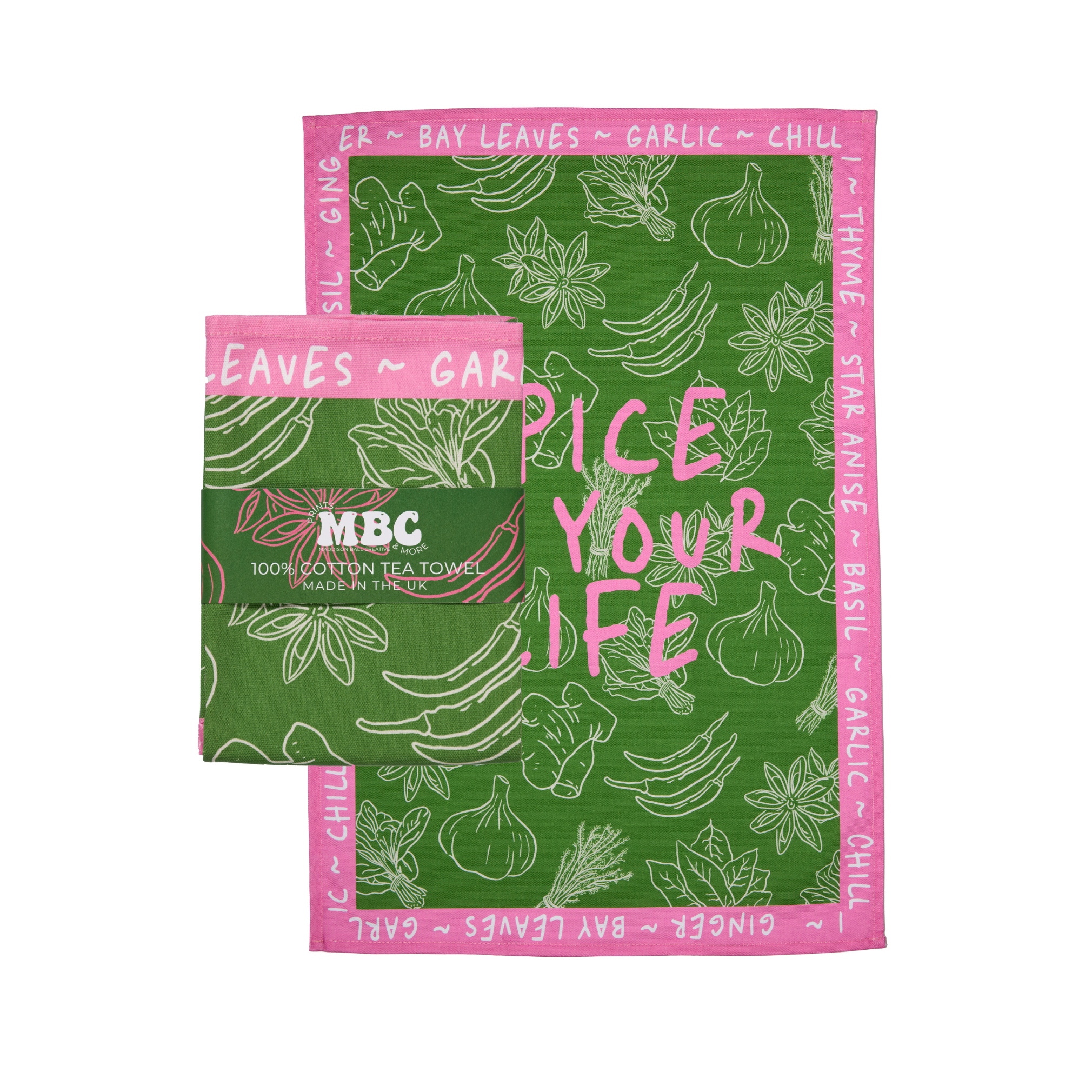 'Spice Up Your Life' Tea Towel