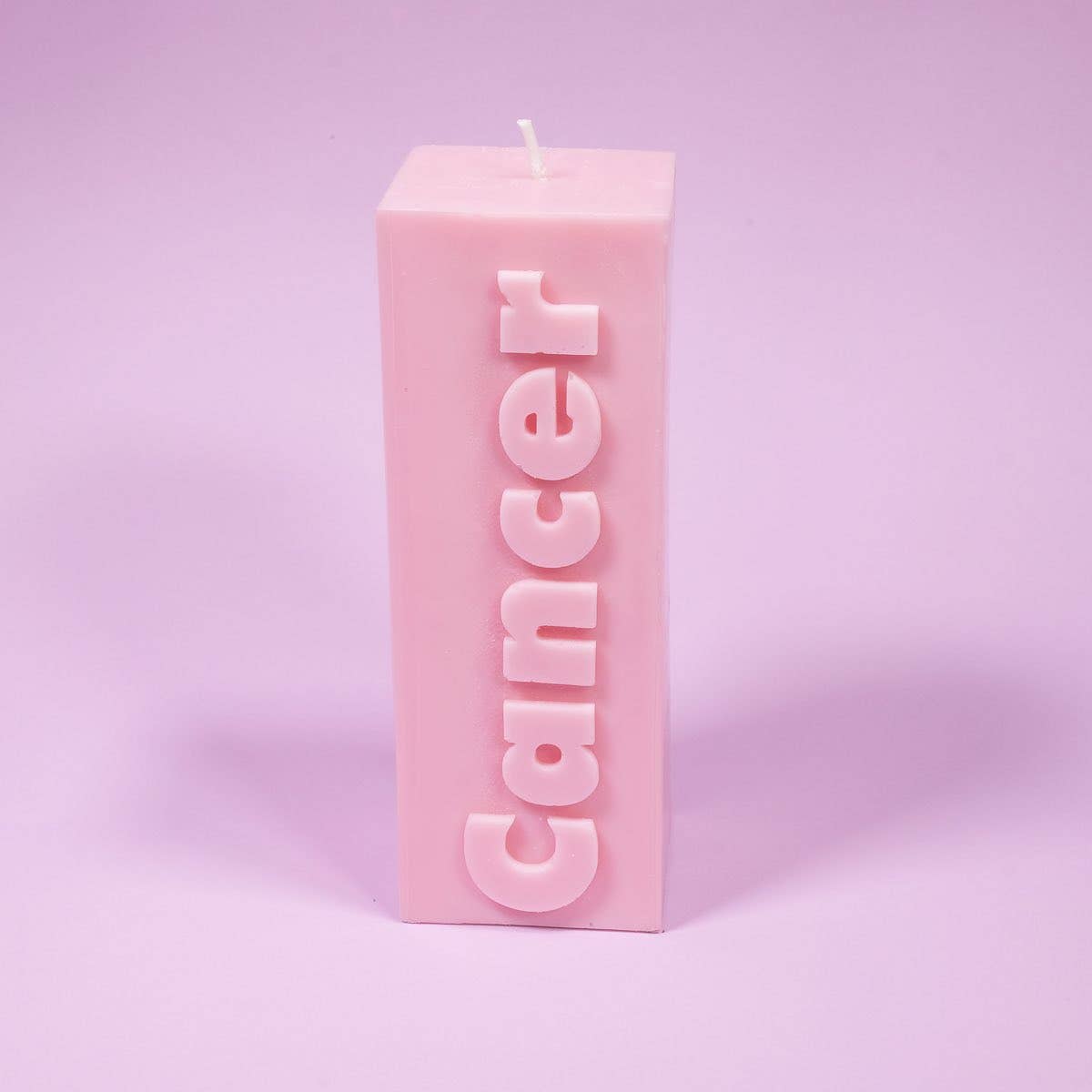 'Cancer' Sloagn Zodiac Block Pillar Candle