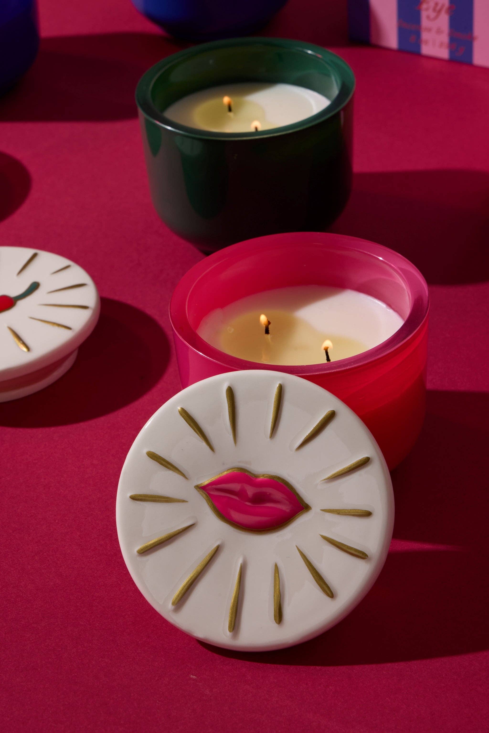 Paddywax Charmed Smoked Cherry Glass Lips Soy Wax Candle