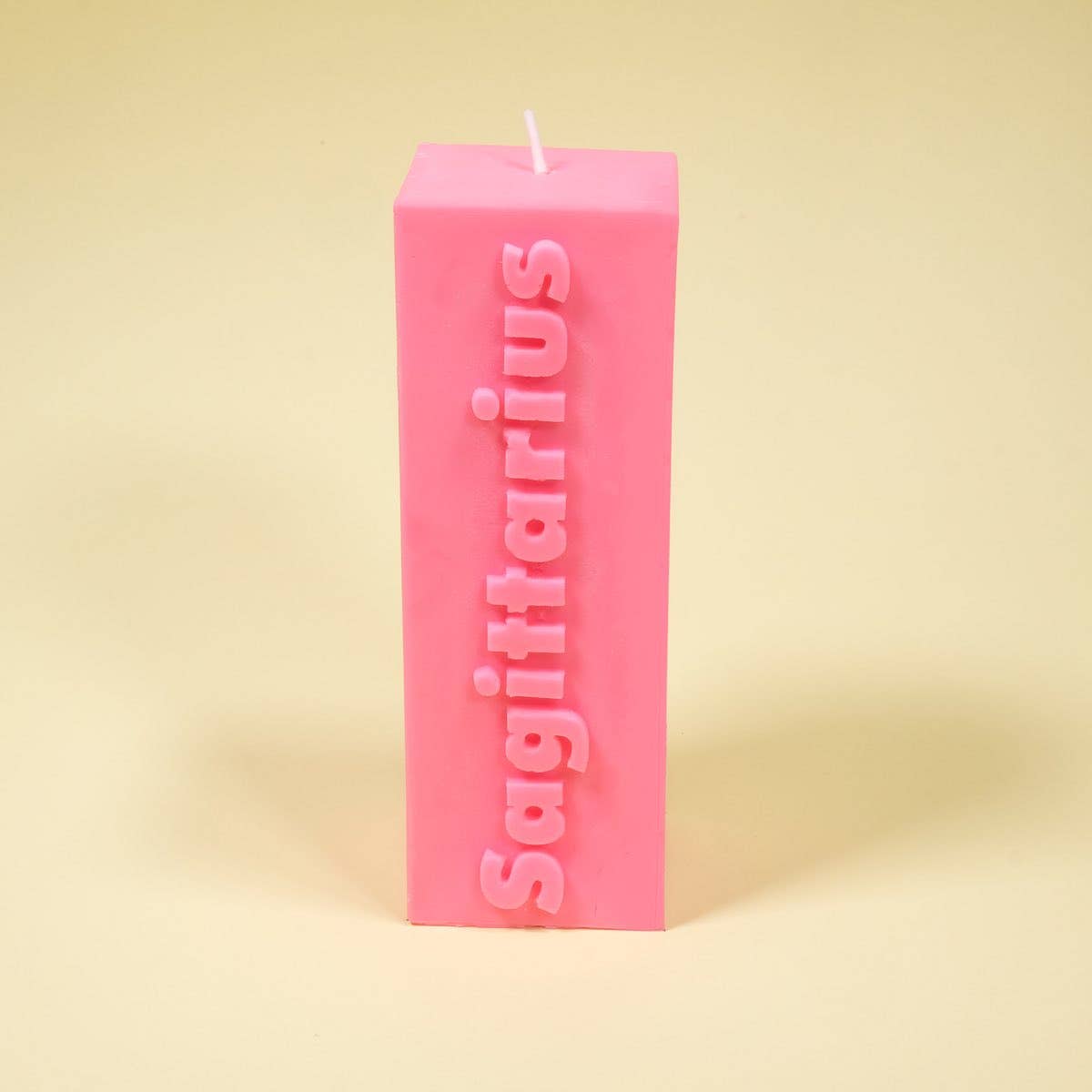 'Sagittarius' Slogan Zodiac Block Pillar Candle