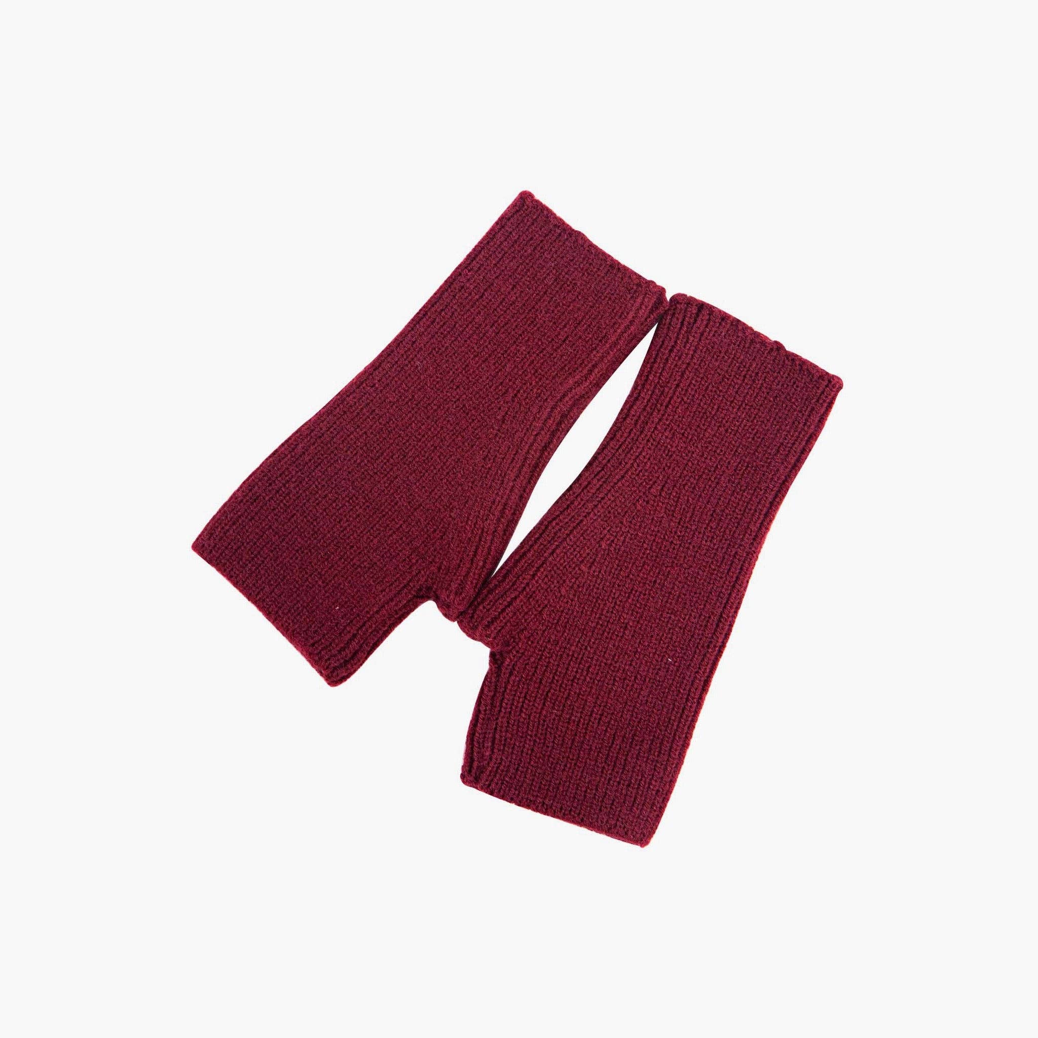 Ribbed Wrist Warmers - Berry
