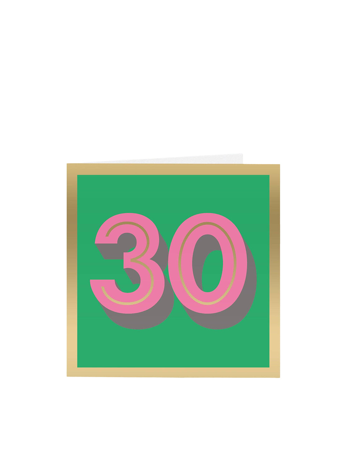 Framed artwork with '30' in pink on a green background