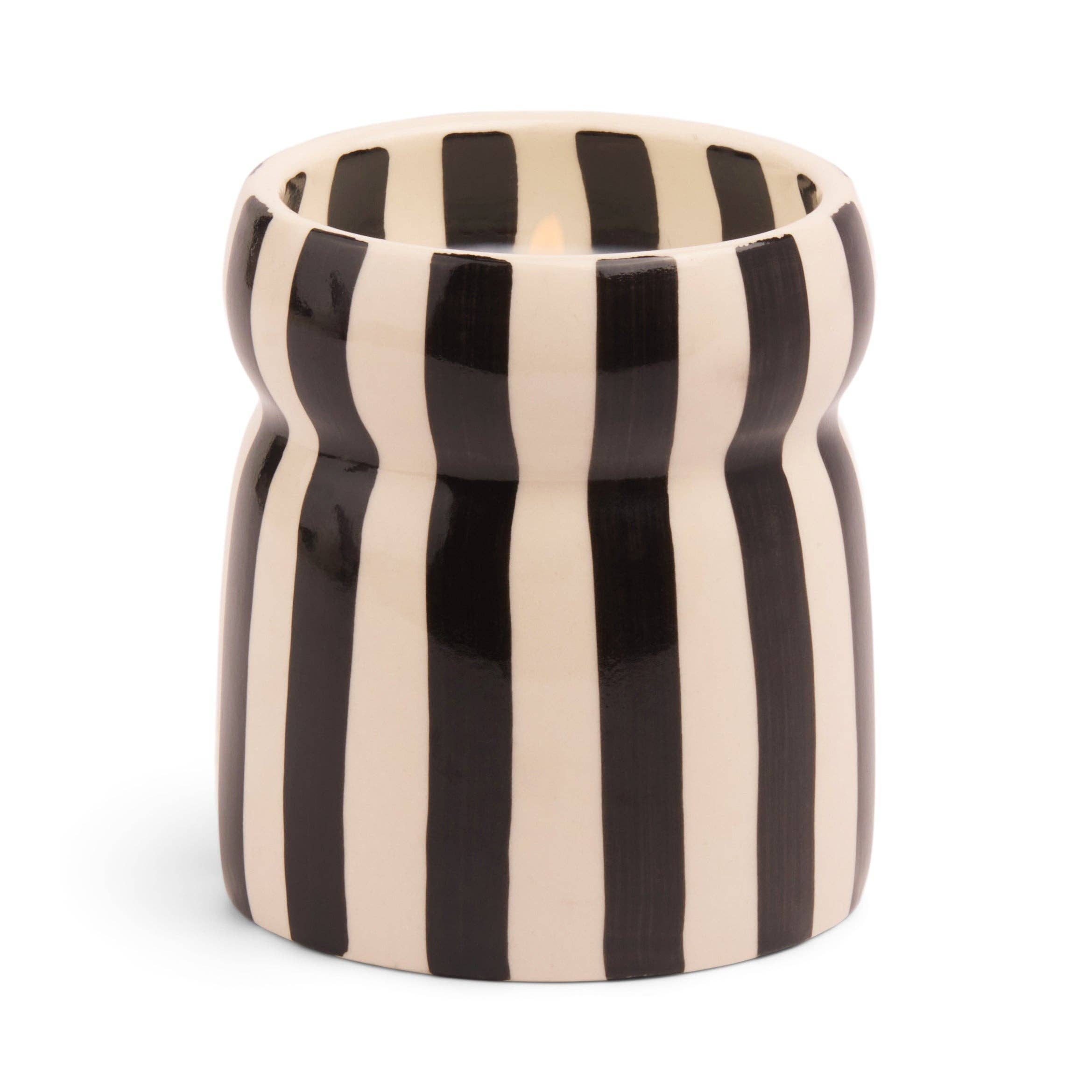 Cabana Black Ceramic Candle - Lava Stone