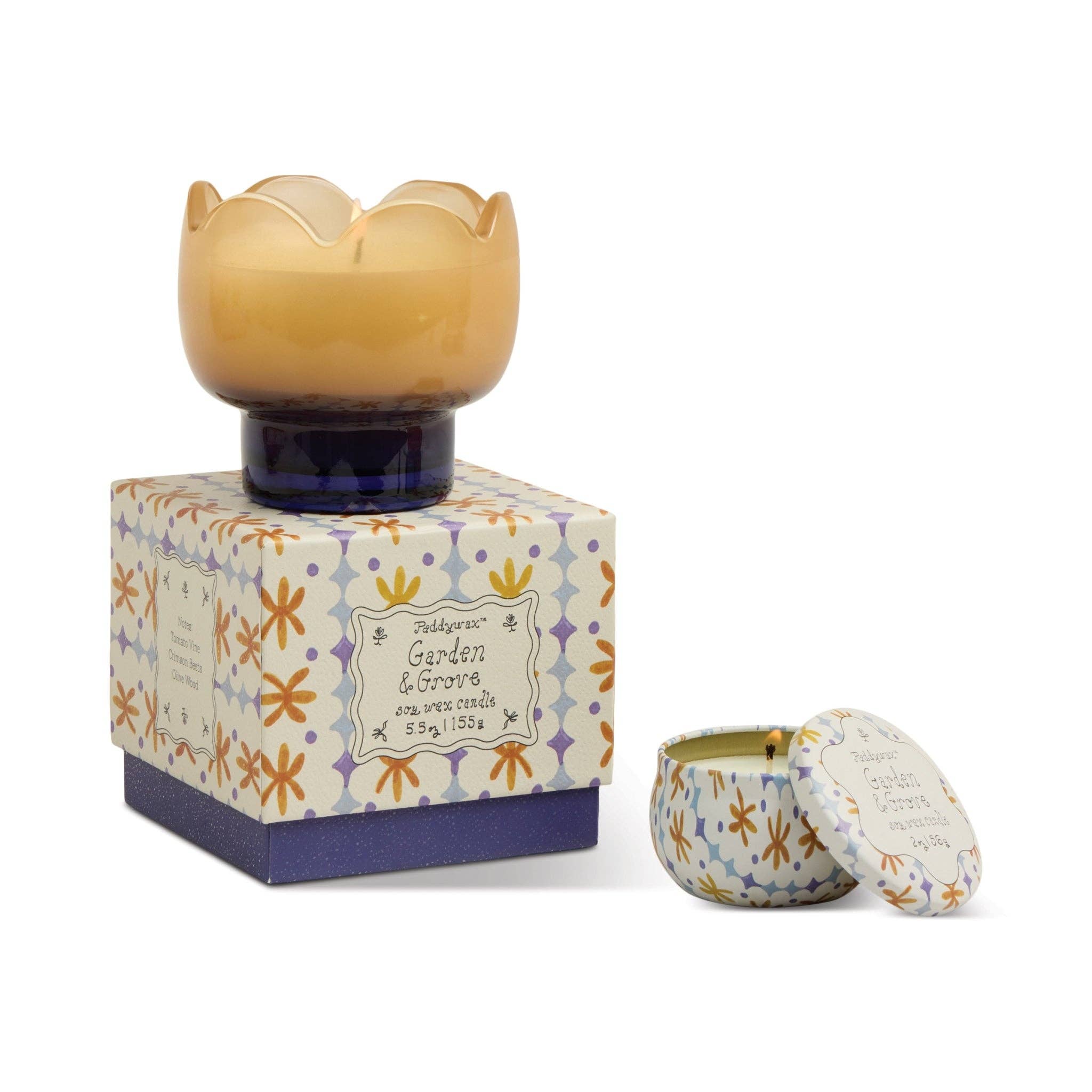 Paddywax Garden & Grove Soy Wax Tulip Glass Candle