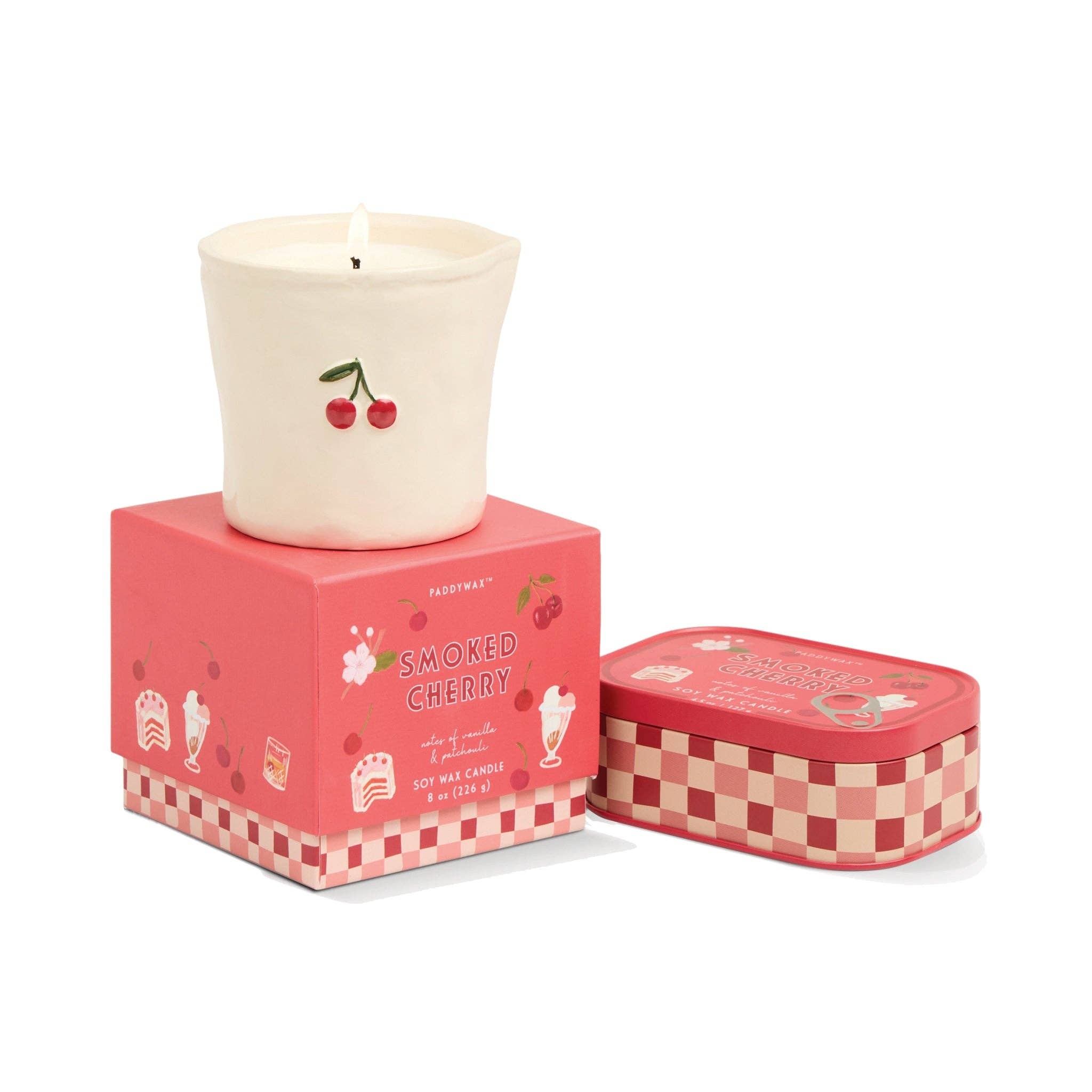 Paddywax Smoked Cherry Ceramic Soy Wax Candle