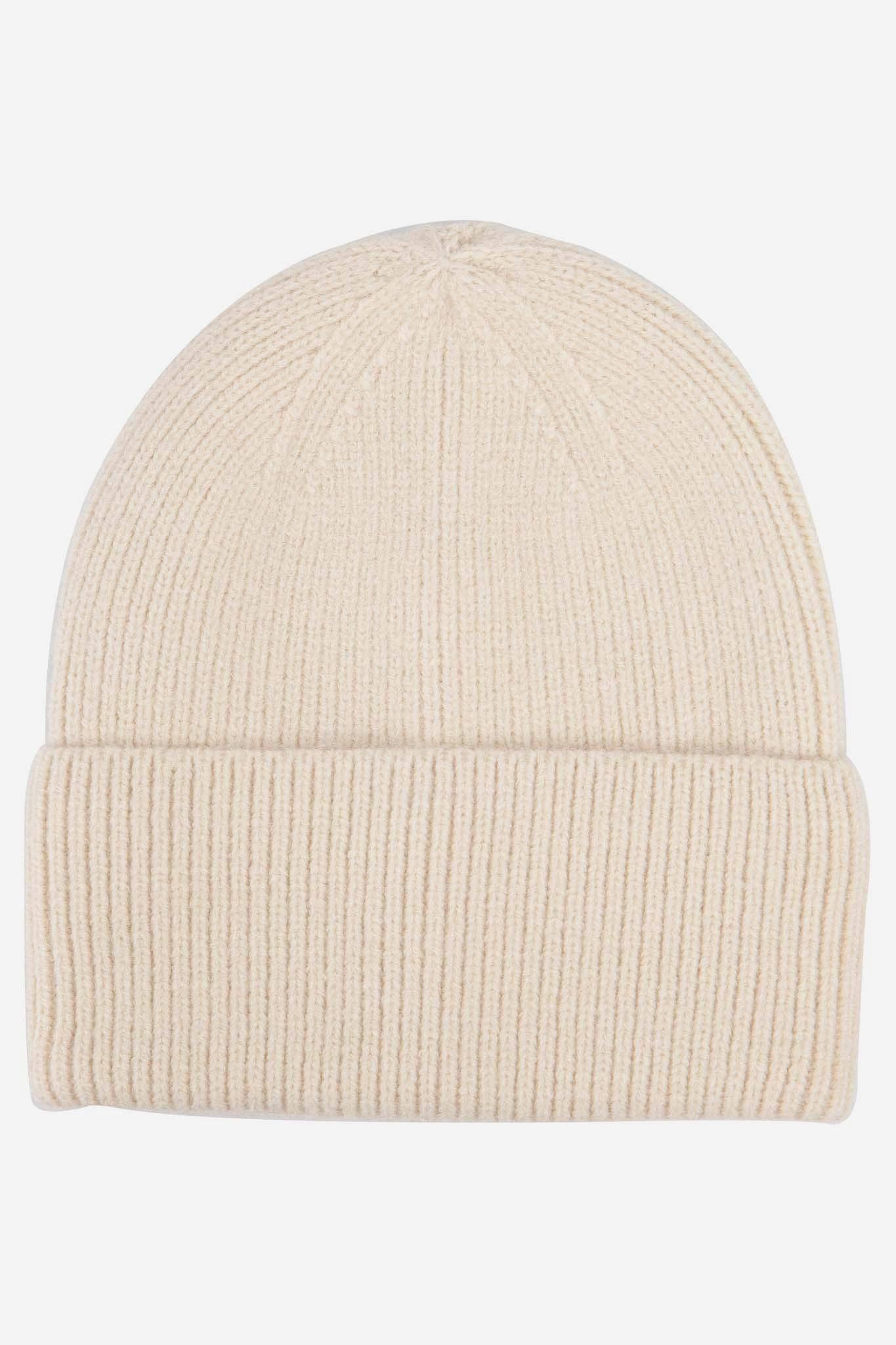 Ribbed Beanie Hat - Cream