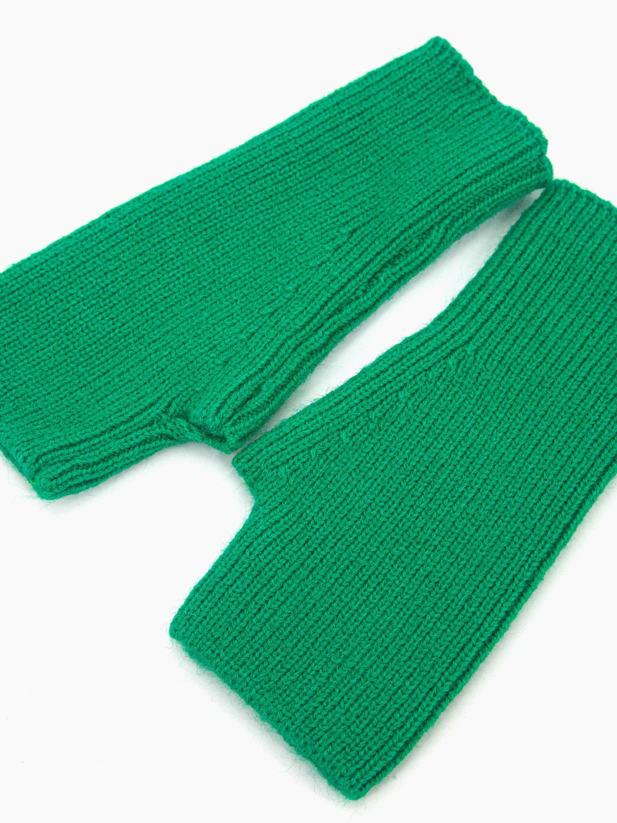Knitted Wrist Warmers - Green