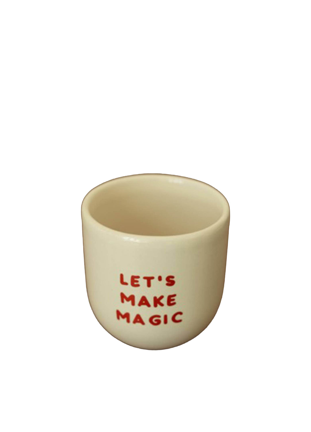 'Let's Make Magic' White Red Ceramic Sisi Tumbler Mug