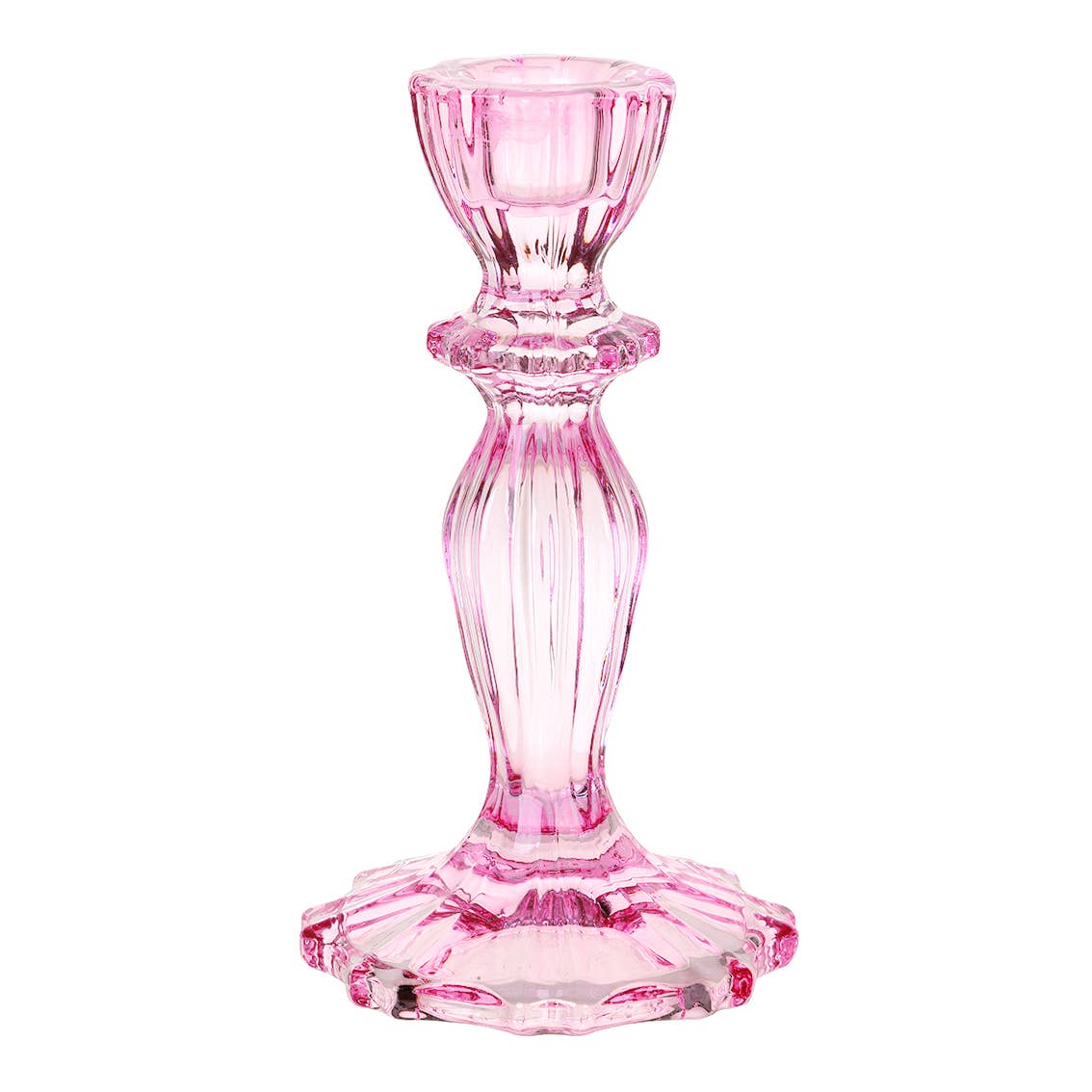 Glass Candle Holder - Pink