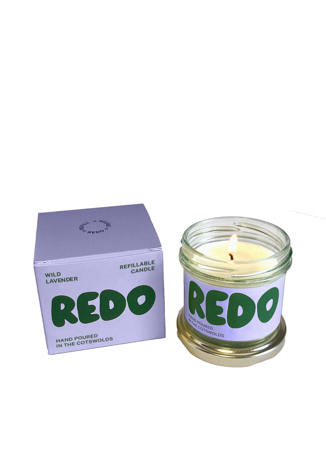 Redo Candle Co. Lavender, Chamomile, Vanilla.