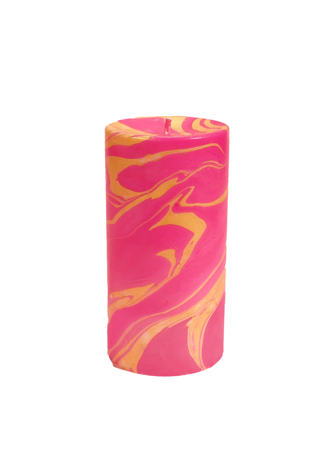 'Pink Matcha' Latte Marble Pillar Candle