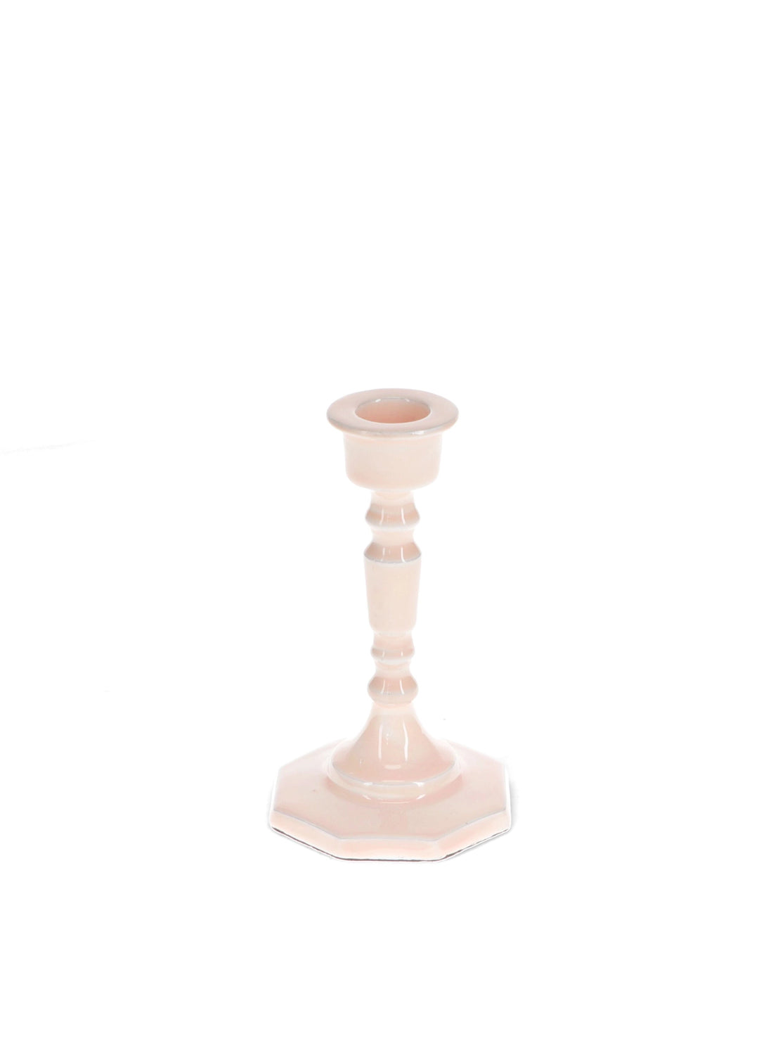 Enamel Candlestick (13cm) - Pink