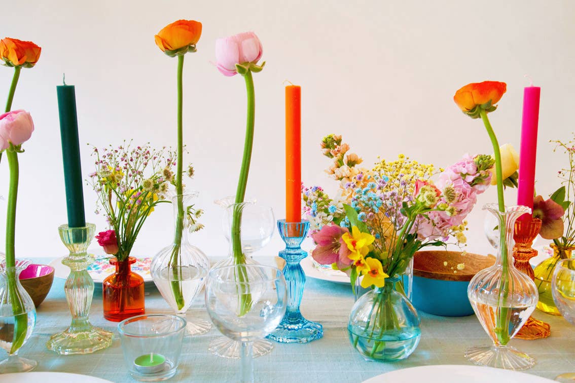 Glass Candle Holder - Blue