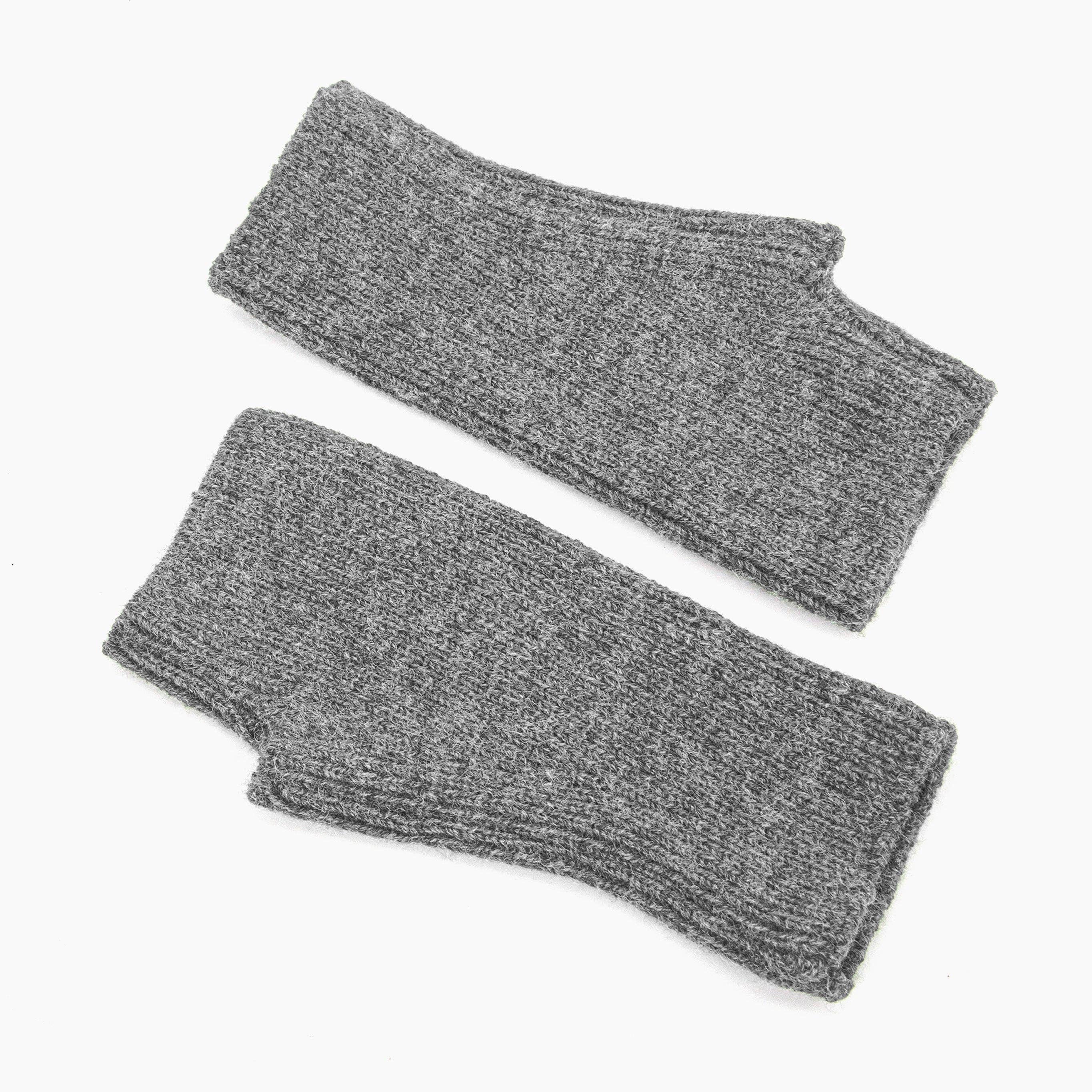 Knitted Wrist Warmers - Dark Grey