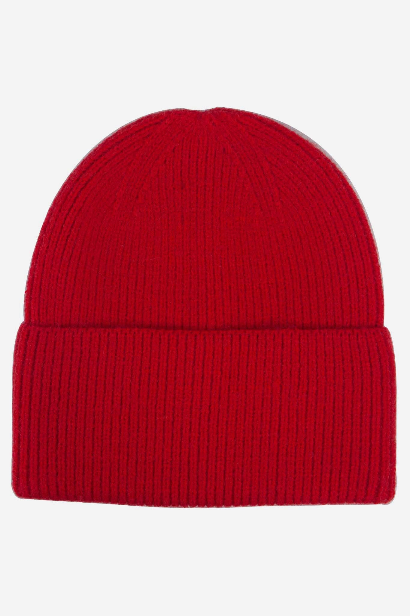 Ribbed Beanie Hat - Red