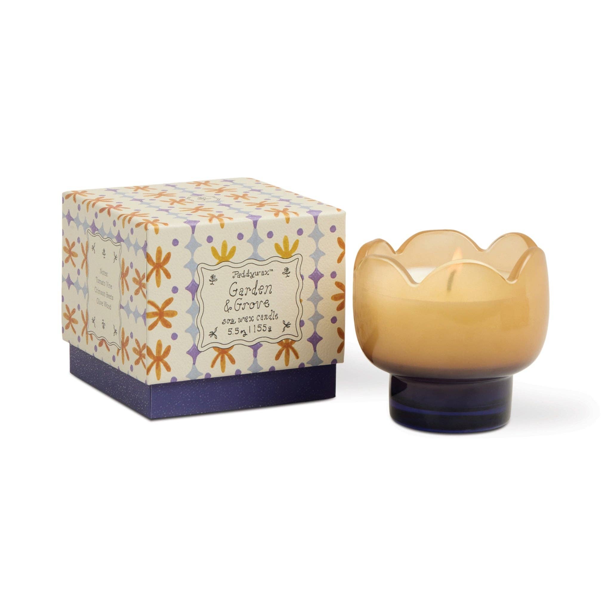 Paddywax Garden & Grove Soy Wax Tulip Glass Candle