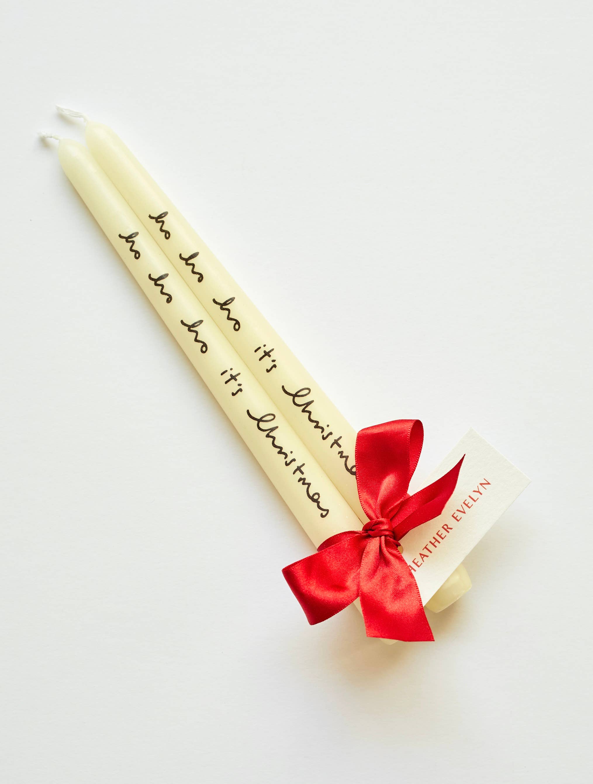 'ho ho ho it's Christmas' - Pair of Candles