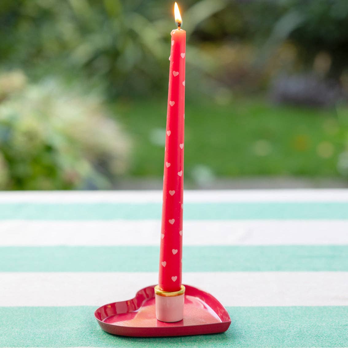 Enamel Heart Candle Holder