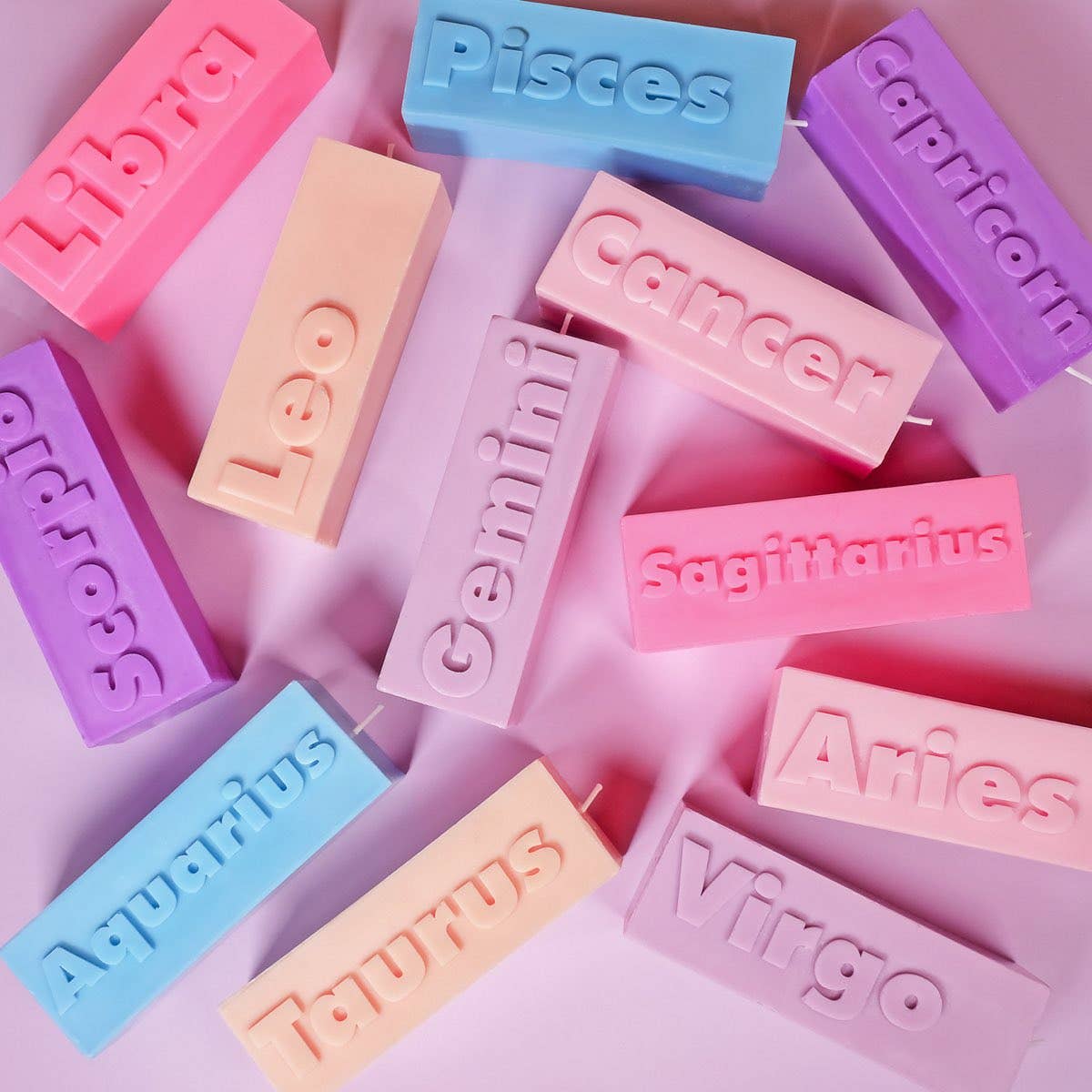 'Capricorn' Slogan Zodiac Block Pillar Candle