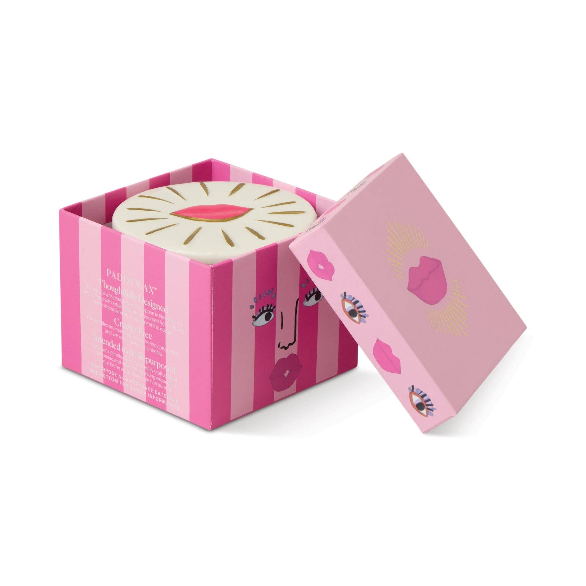 Paddywax Charmed Smoked Cherry Glass Lips Soy Wax Candle