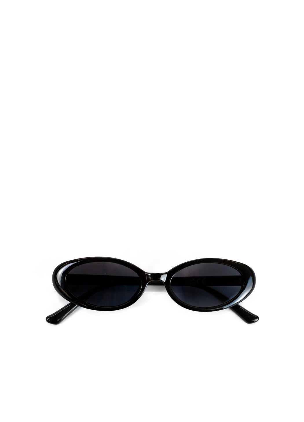 Black cat eye sunglasses on a white background